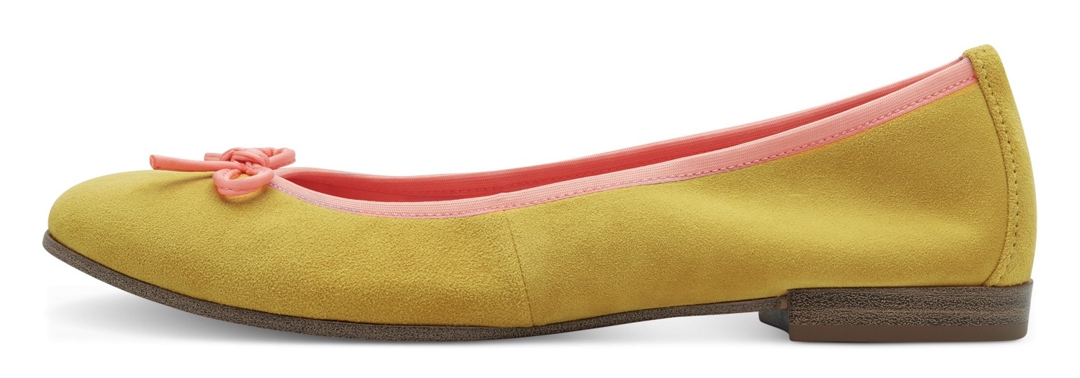Tamaris Ballerina, Blockabsatz, Businessschuh, Schlupfschuh mit süßer Zierschleife