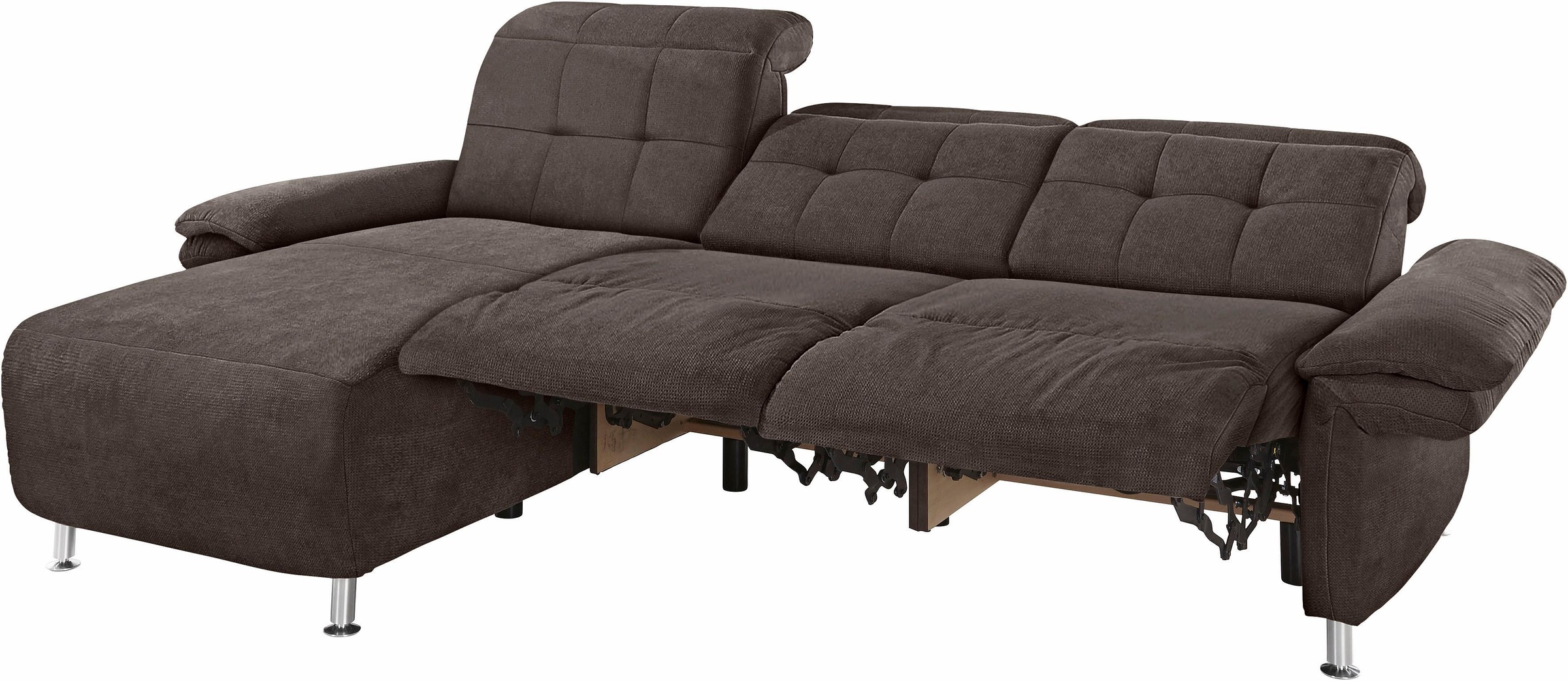 Places of Style Ecksofa »Manhattan L-Form«, 2 Sitze mit elektrischer Relaxfunktion, verstellbare Armlehnen