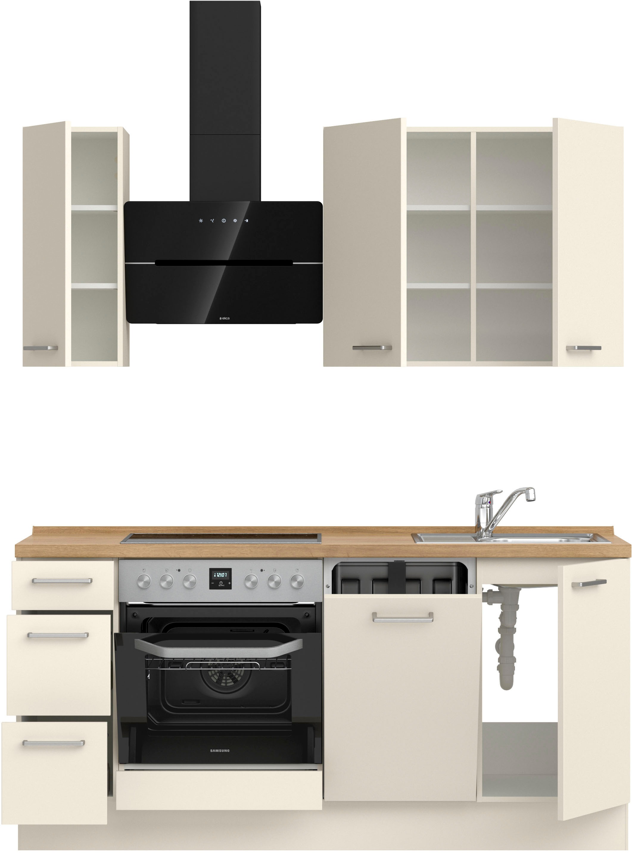 nobilia® Küchenzeile »"Touch II"«, vormontiert, Ausrichtung wählbar, Breite 180 cm, wahlw. mit E-Geräten