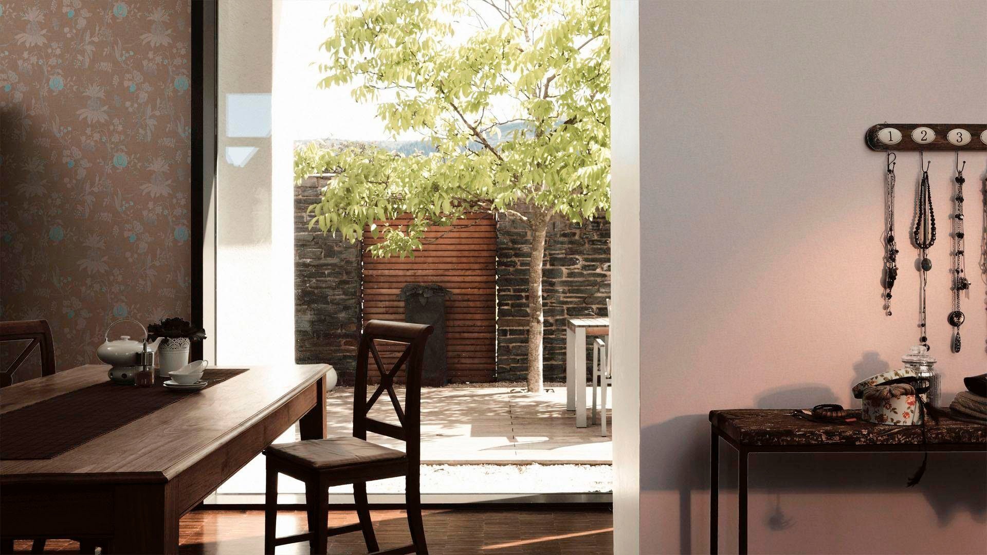 living walls Vliestapete »Paradise Garden« einfarbig | uni | unifarben leicht strukturiert Uni Tapete einfarbig Tapeten Wohnzimmer Schlafzimmer Küche modern Büro