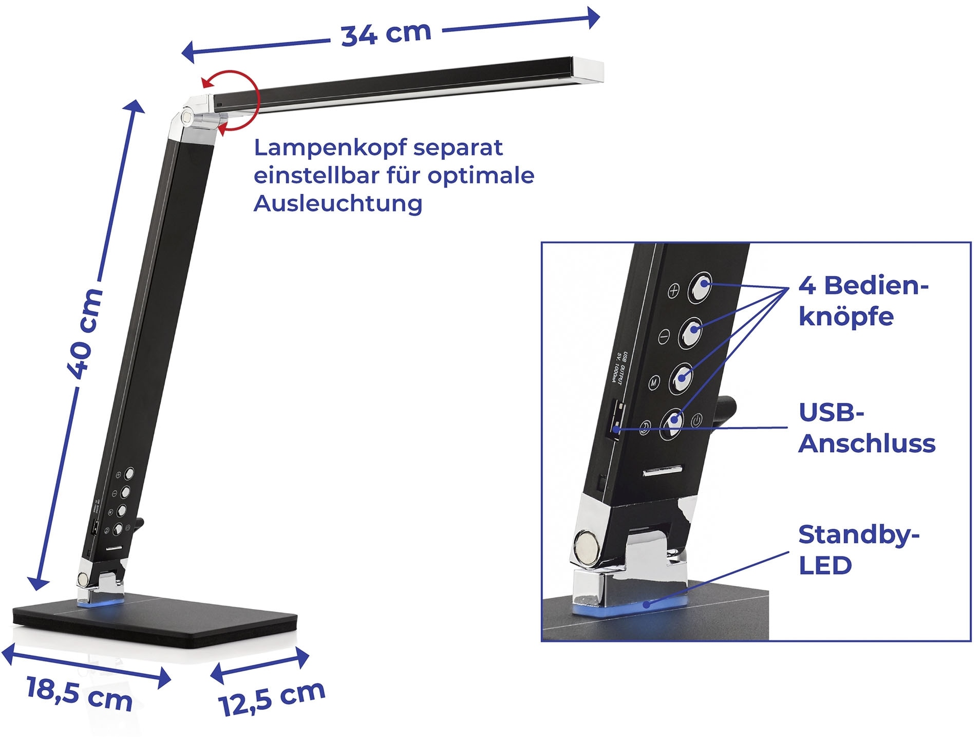 Maximex Schreibtischleuchte, Leuchtmittel LED-Modul | LED fest integriert