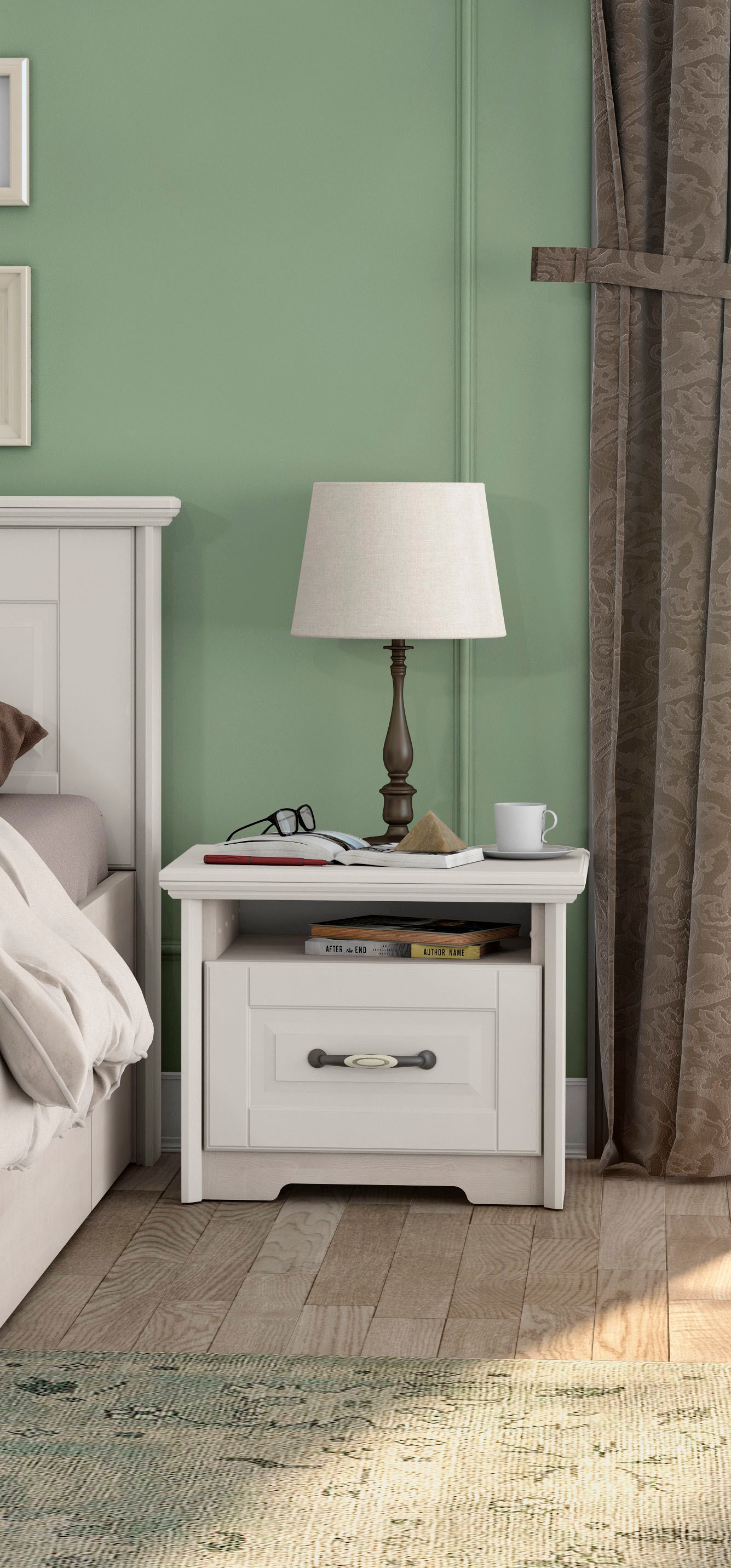 Home affaire Nachtkommode »Evergreen, Maße: B/T/H 56/42/45cm, Soft-Close-Fu günstig online kaufen