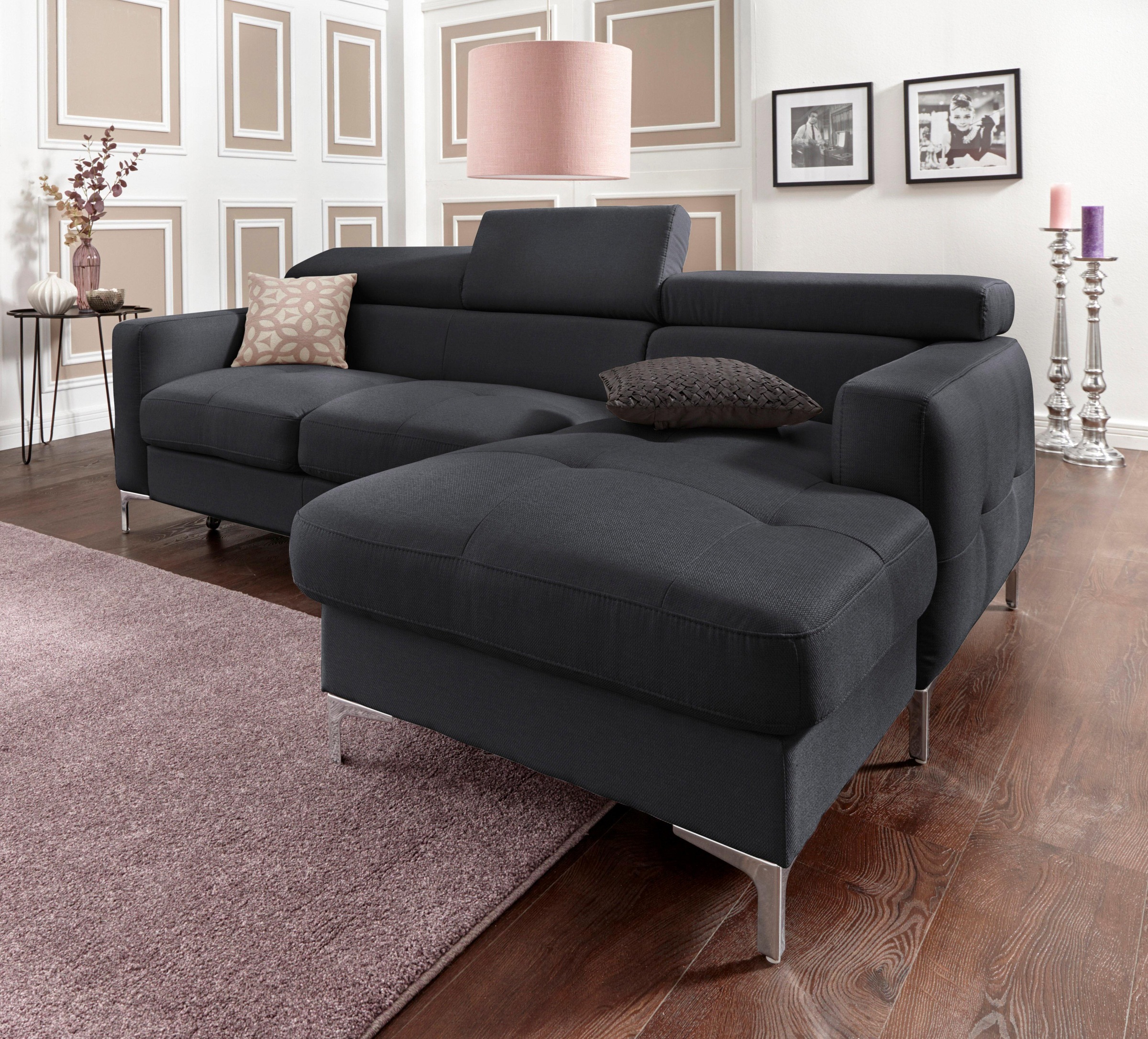 COTTA Ecksofa »Sammy L-Form«, mit Kopfteilverstellung, wahlweise mit Bettfunktion & Bettkasten