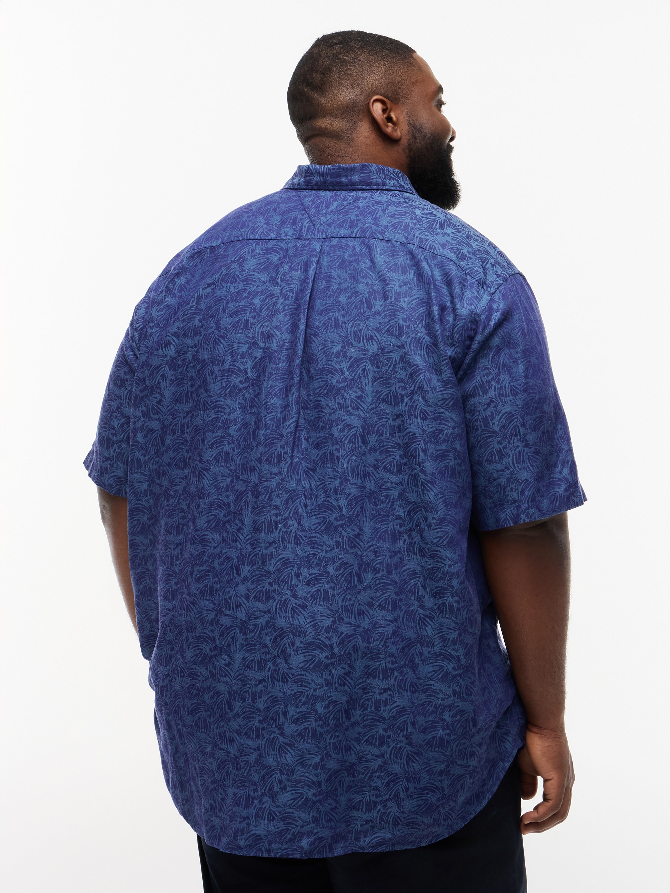 Tommy Hilfiger Big & Tall Kurzarmhemd »BT-LI TENCEL JAQUARD« Große Größen, Kentkragen, regular fit