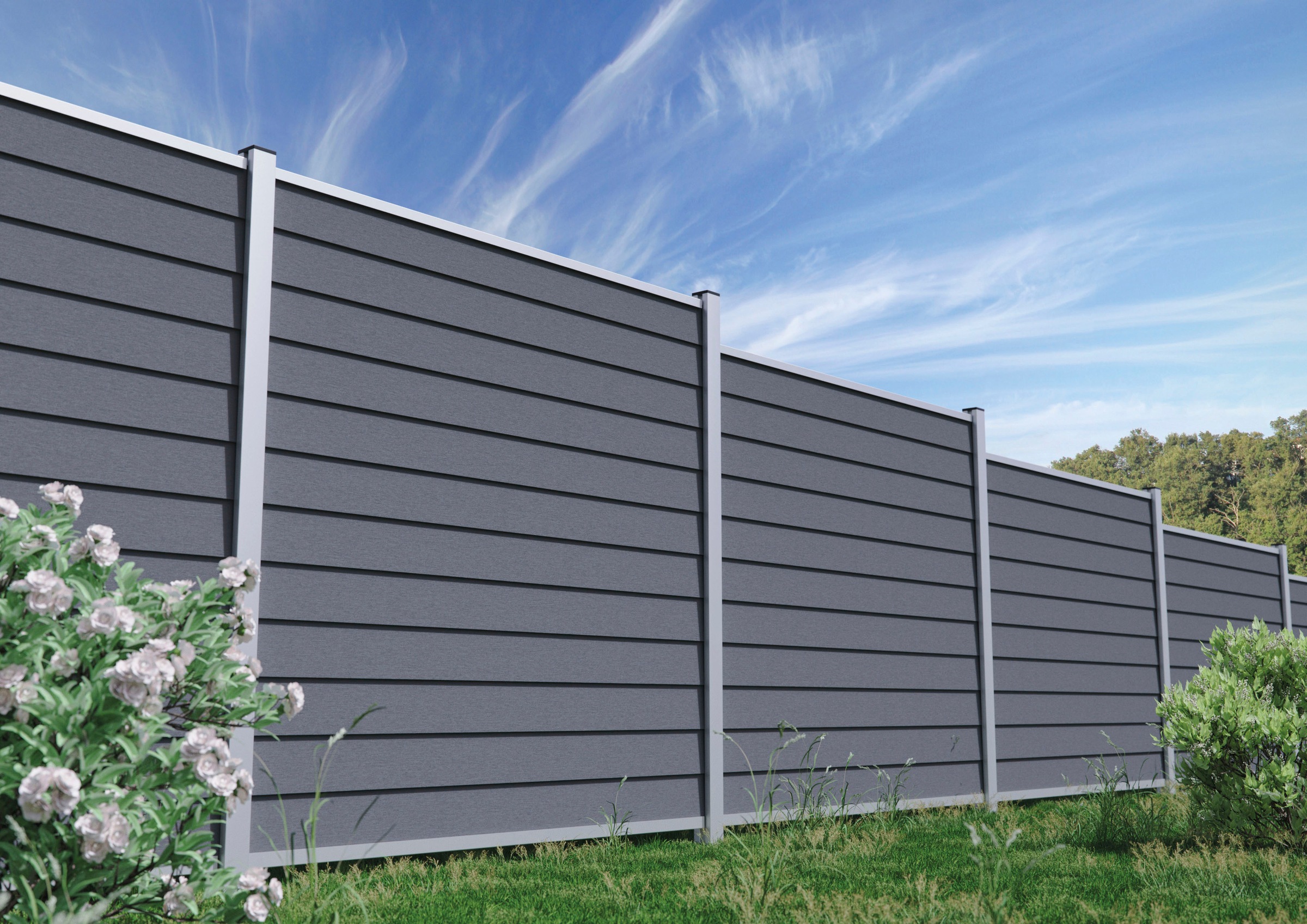 TETZNER & JENTZSCH Sichtschutzelement »Sacramento« langlebig, witterungsbeständig anthrazit/silber;Aluminium