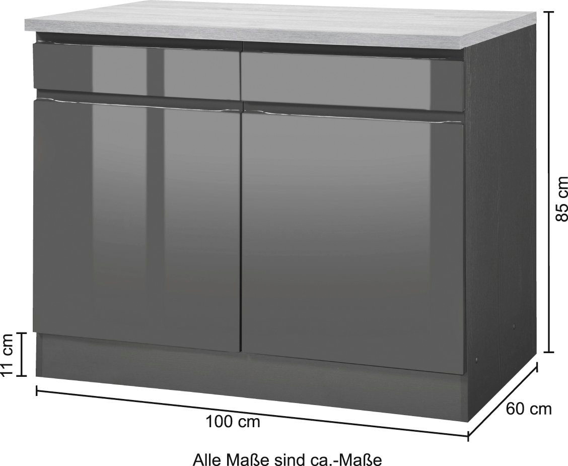 HELD MÖBEL Unterschrank »Virginia«, 100 cm breit, mit 2 Türen und 2  Schubkästen auf Raten bestellen