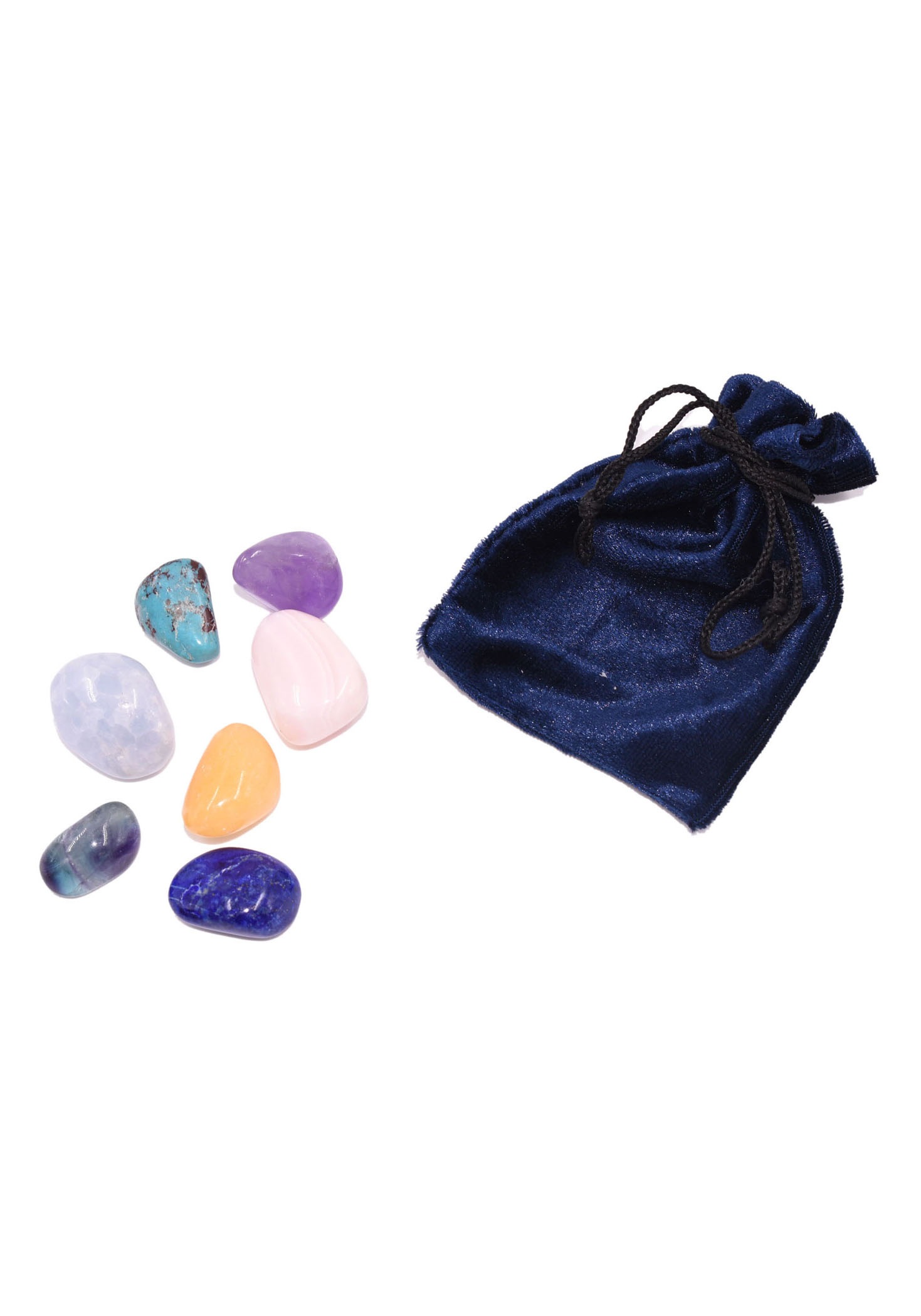 Firetti Edelstein »Schmuck Geschenk Energie Handschmeichler«, (Set, 7 St.), mit Amethyst, Türkis, Calcedon, Calcit, Flourit, Lapislazuli