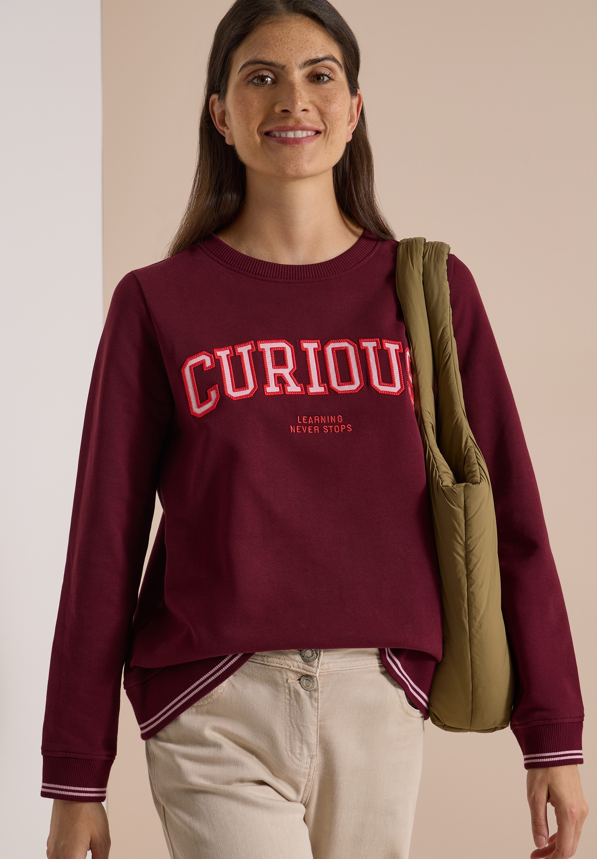 Cecil Sweater , mit Rundhals und Stickerei
