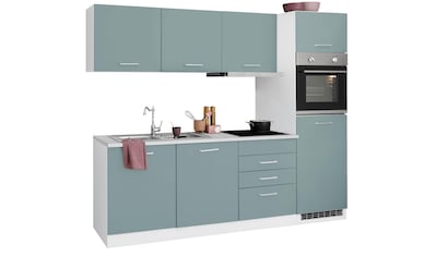 Küchenzeile »Visby«, mit E-Geräten, Breite 240 cm inkl. Kühlschrank