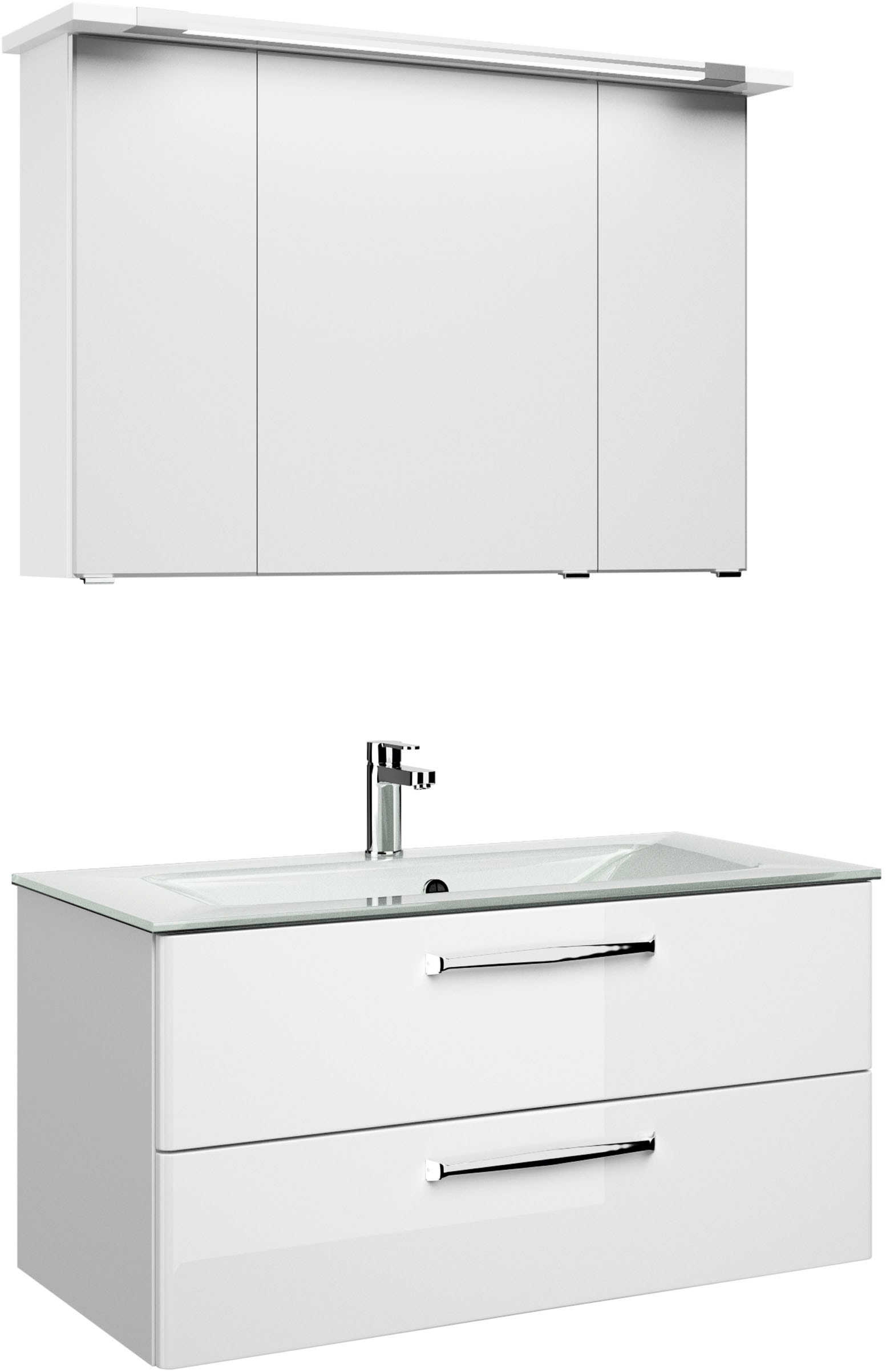 Saphir Badmöbel-Set »Trentino 2-teilig Glas-Waschtisch, Spiegelschrank mit günstig online kaufen