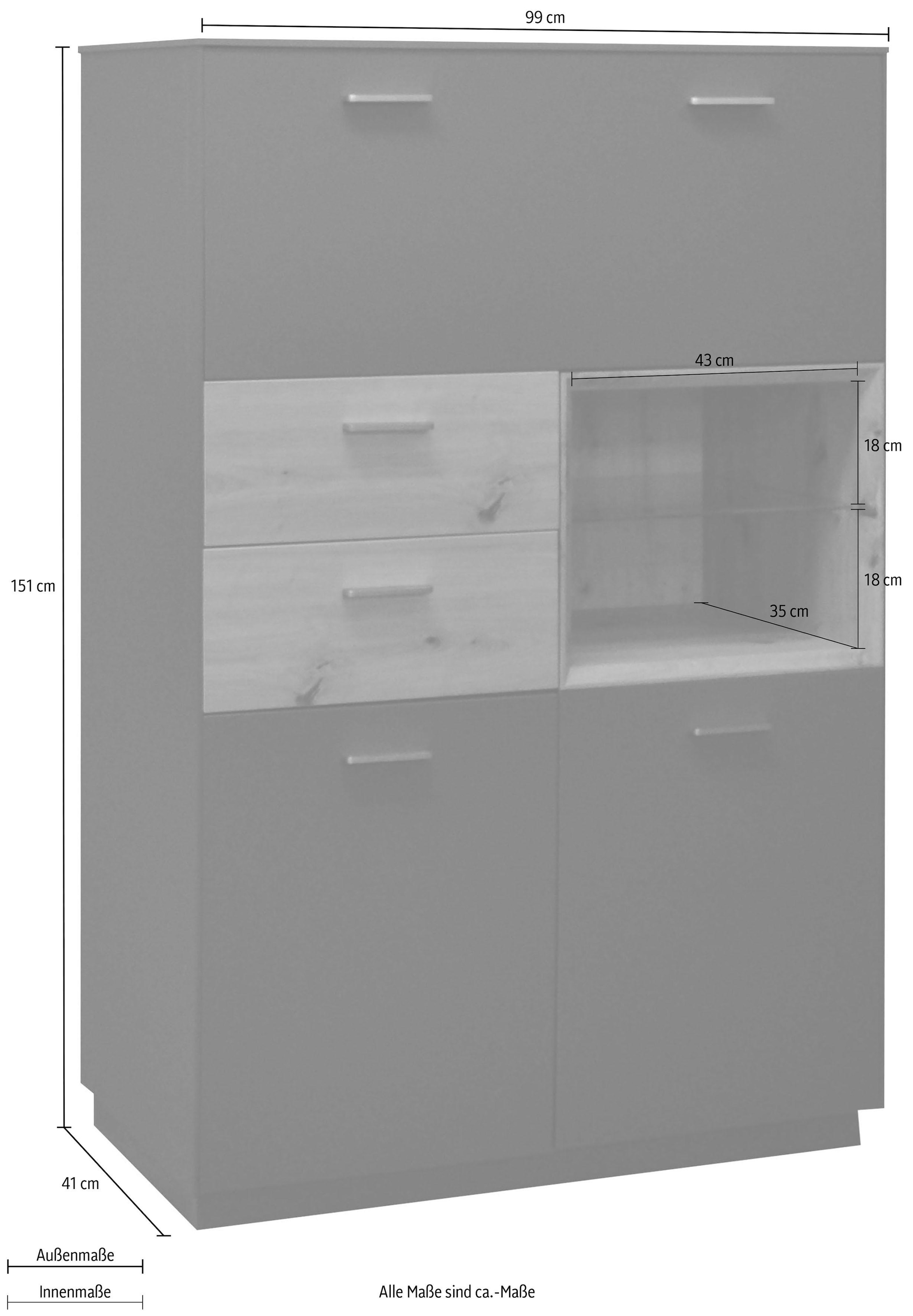 Mäusbacher Highboard »Frame«, Breite 99 cm