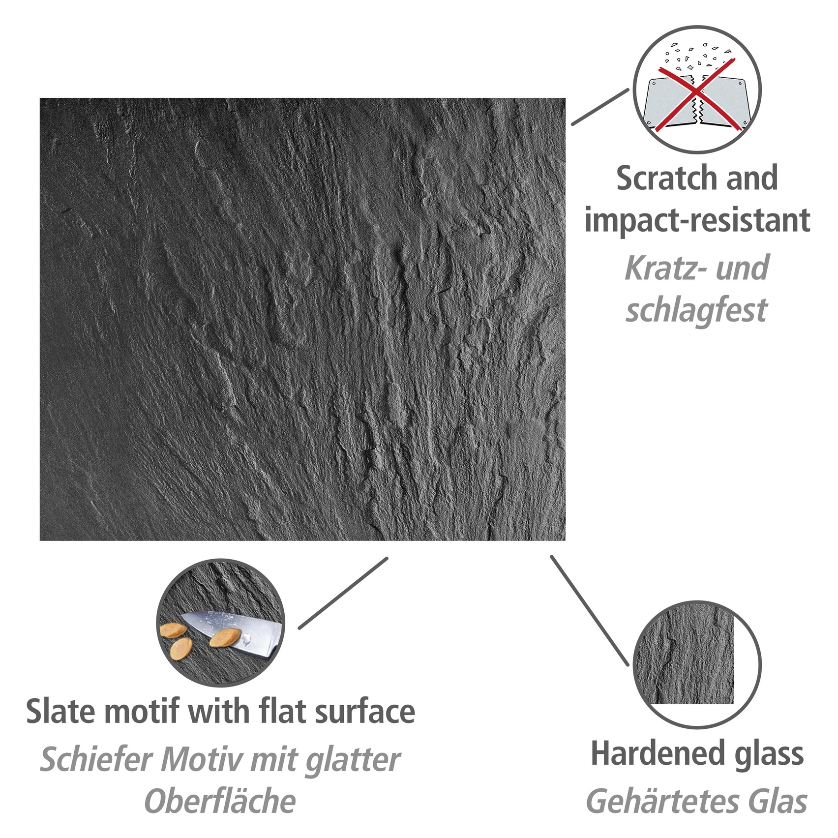 WENKO Küchenrückwand »Modell Schiefer«, Spritzschutz für Herd oder Spüle in günstig online kaufen