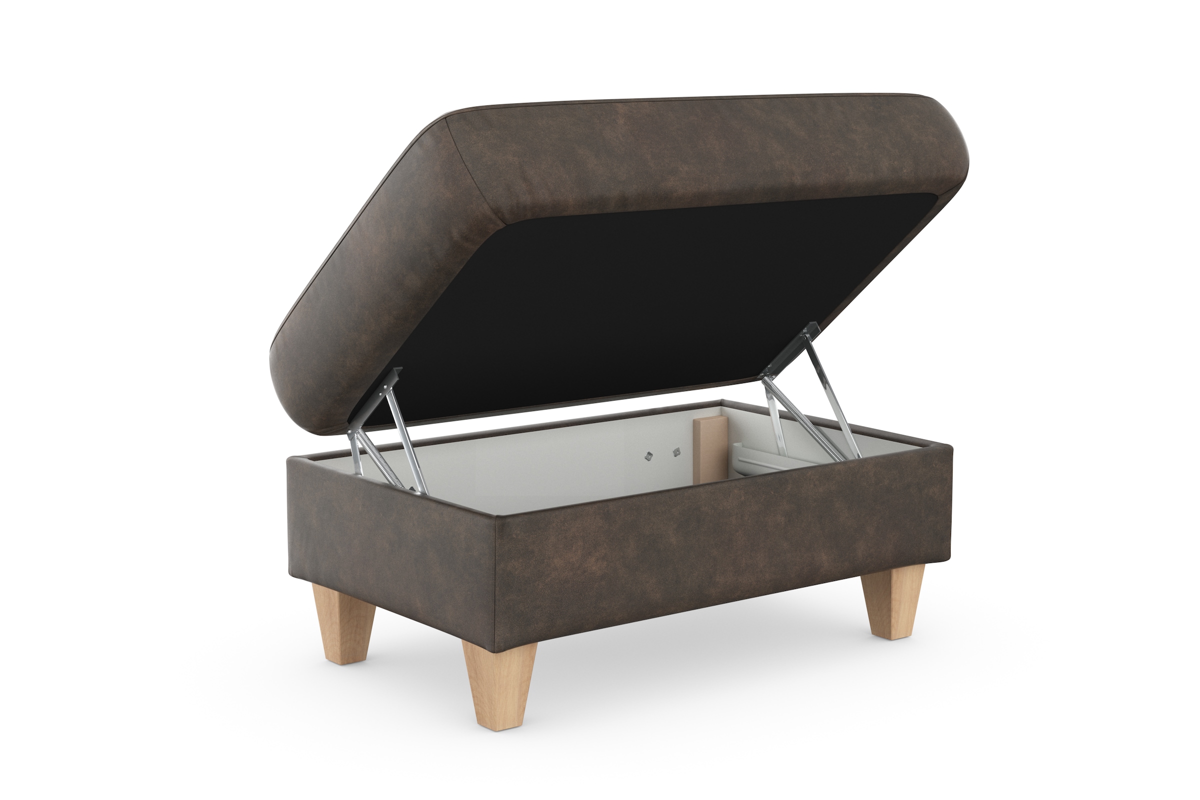 sit&more Stauraumhocker »Farö«, mit Stauraum und Federkern und naturfarbenen Füßen