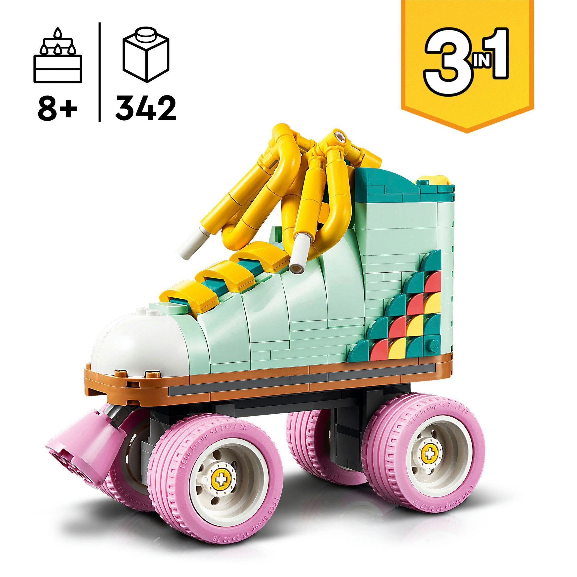 LEGO® Konstruktionsspielsteine »Rollschuh (31148), LEGO Creator 3in1«, (342 St.), Made in Europe