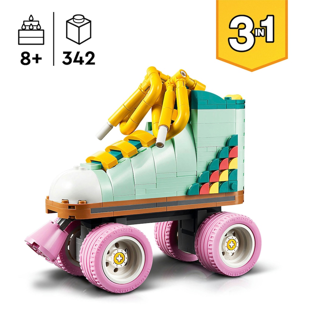 LEGO® Konstruktionsspielsteine »Rollschuh (31148), LEGO Creator 3in1«, (342 St.)