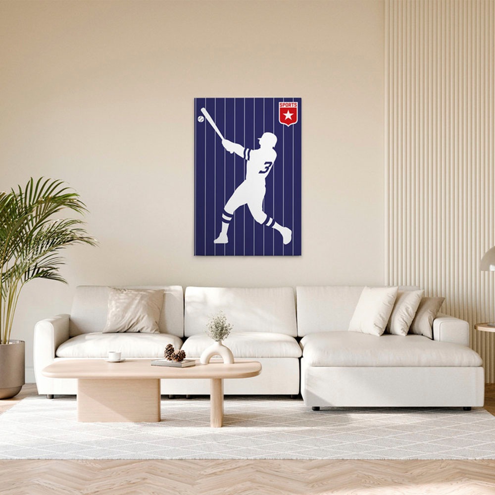 A.S. Création Leinwandbild »Baseball - Wandbild Blau Weiß Rot Keilrahmen Ku günstig online kaufen