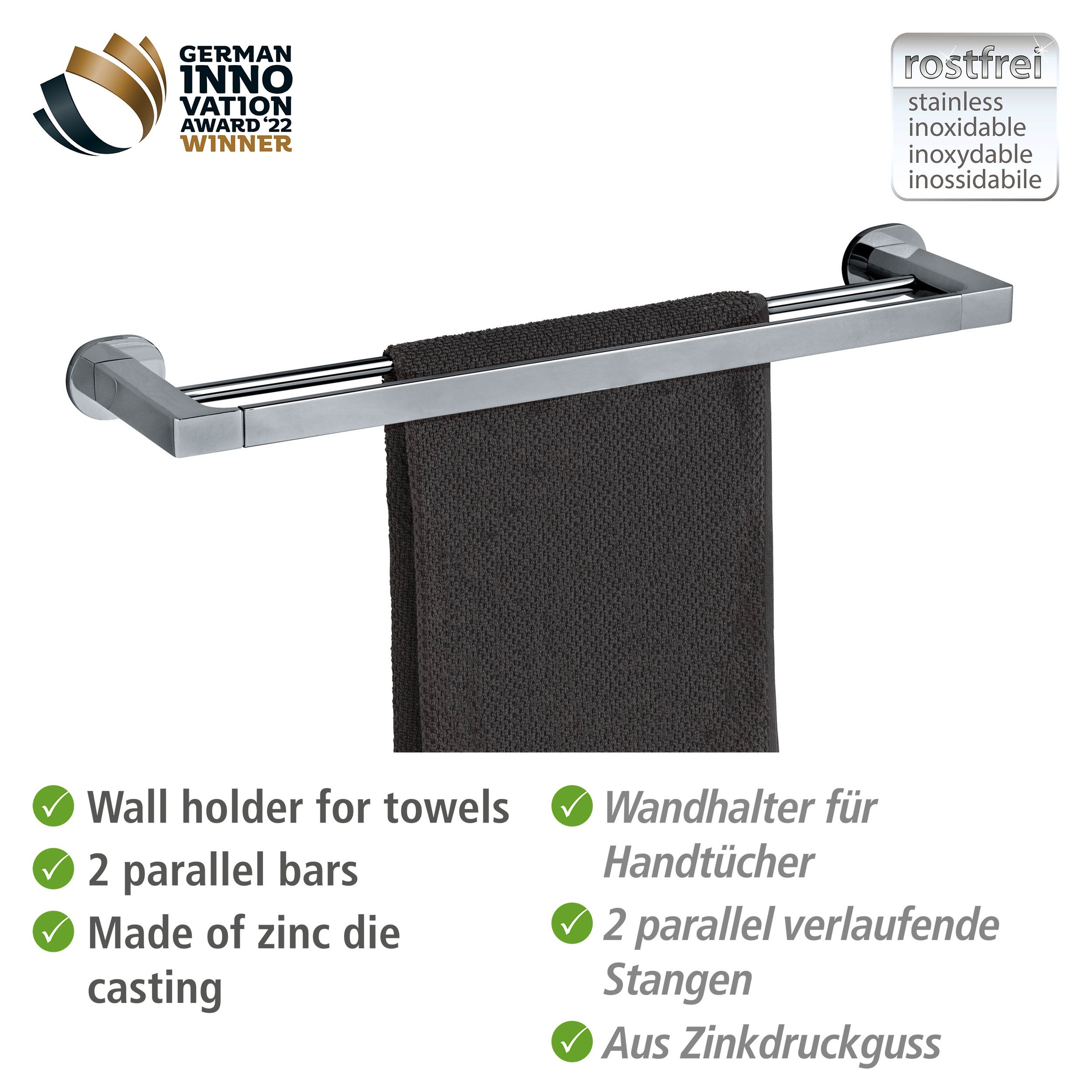 WENKO Handtuchstange »UV-Loc® Maribor« befestigen ohne Bohren