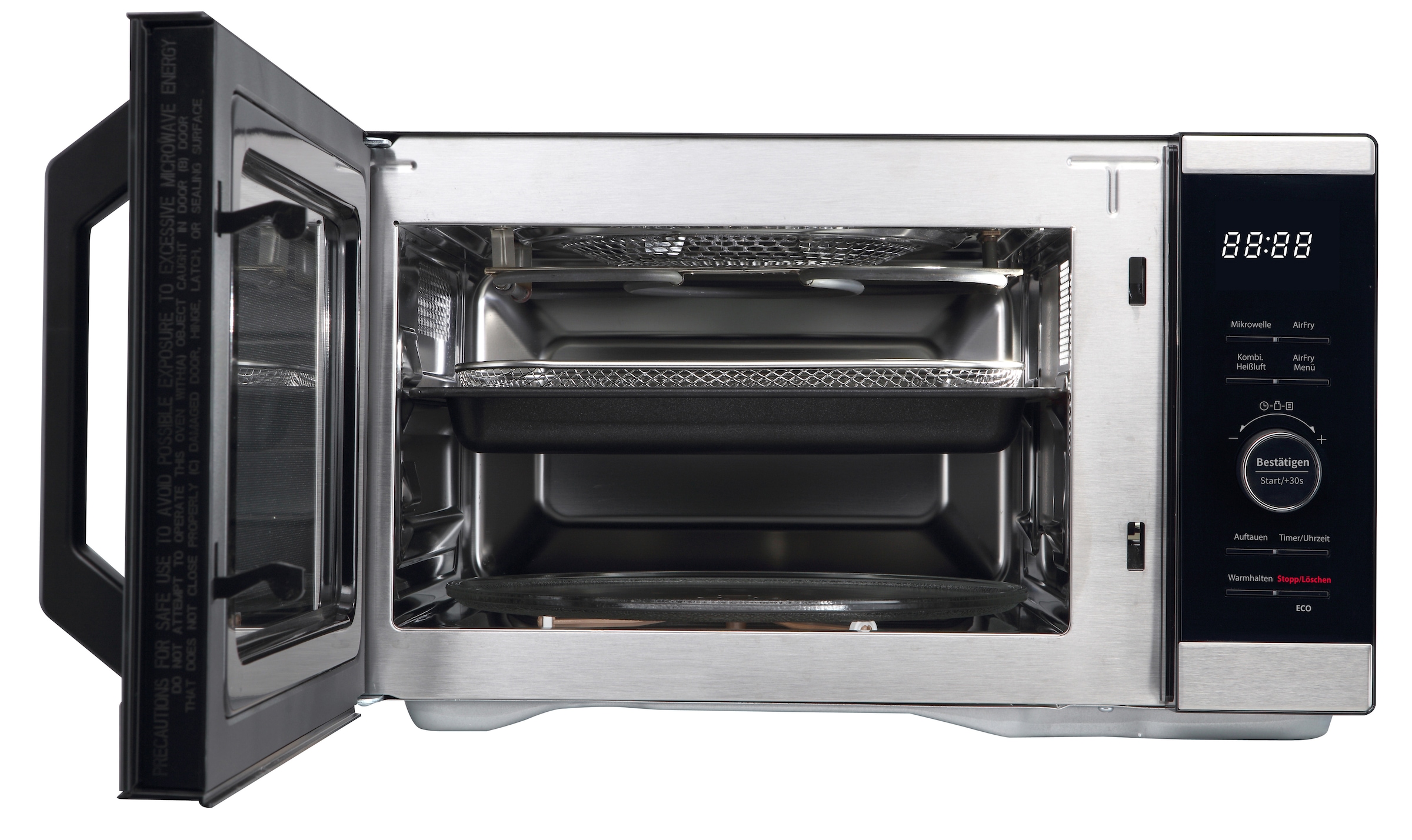 Hanseatic Mikrowelle »HM26SB3M«, Mikrowelle-Heißluft-Umluft, 1400 W, 3 in 1: Mikrowelle, Umluft und Heißluft, inkl. Grillkorb + Grillplatte