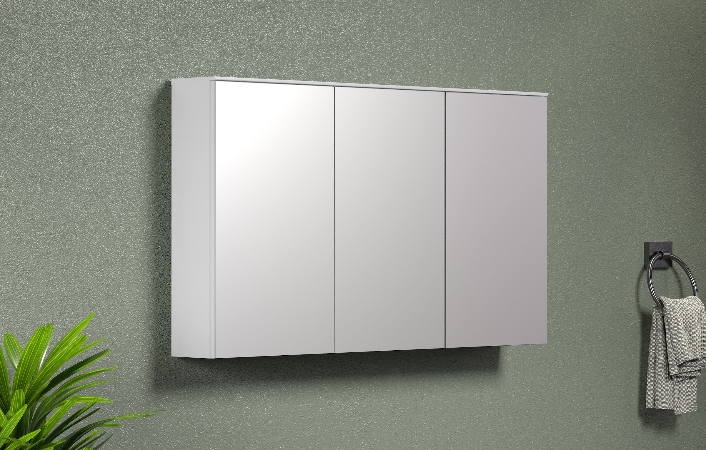 INOSIGN Spiegelschrank »Premont«, (1 St.), Breiter Badspiegel mit 3 Spiegeltüren und 9 Fächern - Soft-Close
