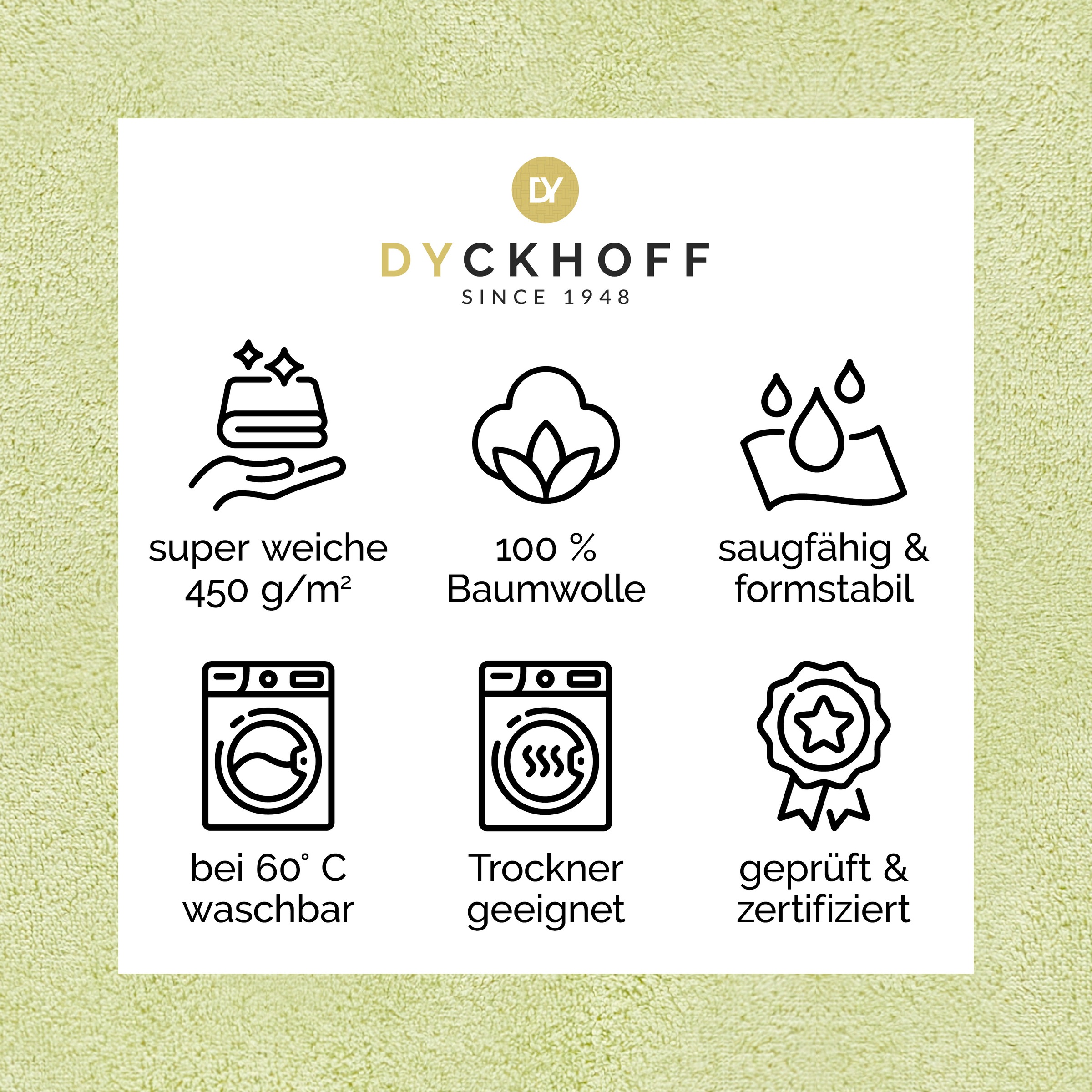 Dyckhoff Handtuch Set »Pure Natural Uni« Set 6 Frottier BIO Baumwolle, GOTS