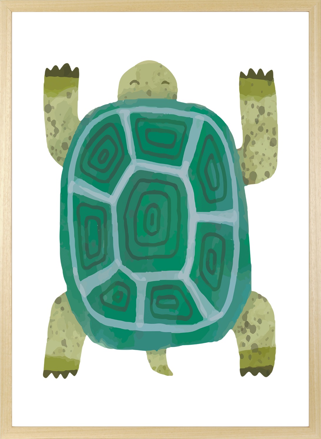 queence Bild mit Rahmen »Schildkröte«, Fantasy-Haustiere-Schildkröten-Tiere, (1 St.), HD Premium Posterdruck mit Echtholzrahmen