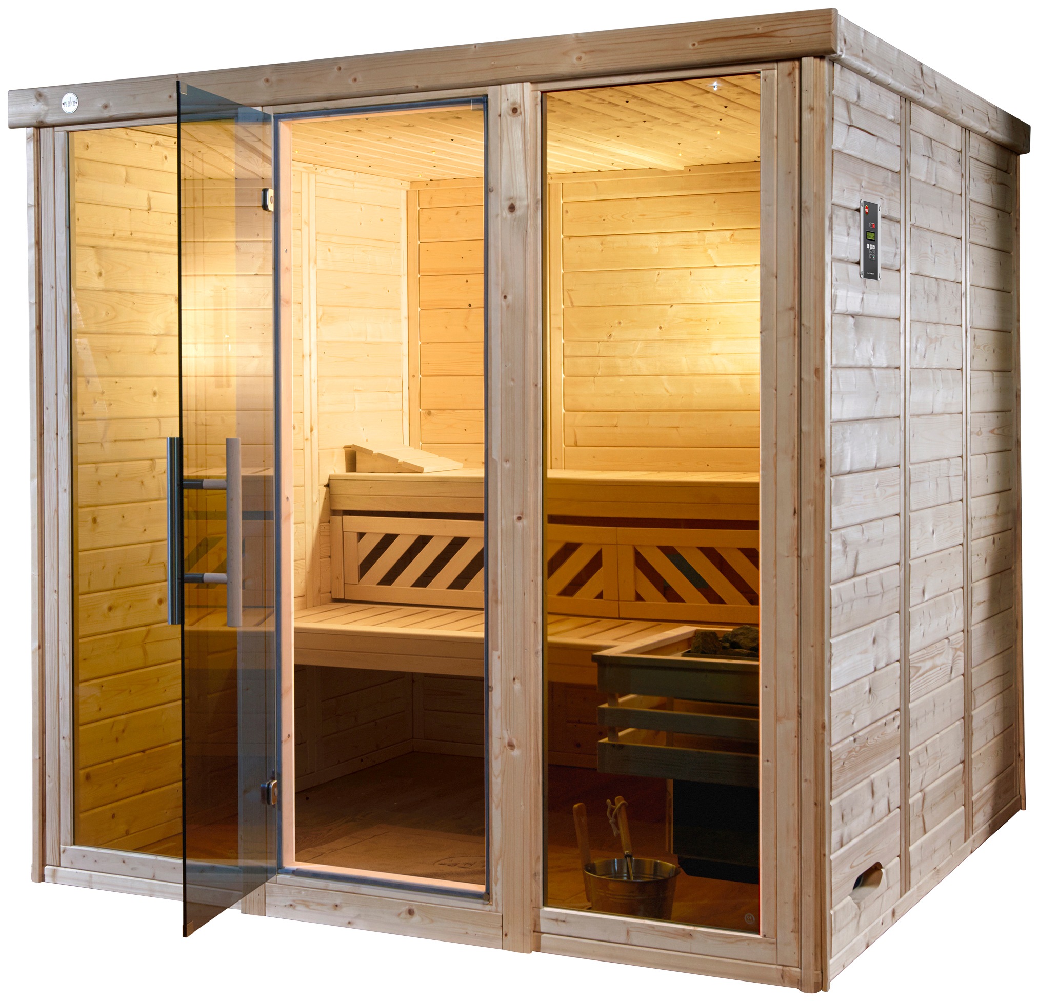 weka Sauna »Kemi Panorama«, 7,5 kW Ofen mit ext. Steuerung