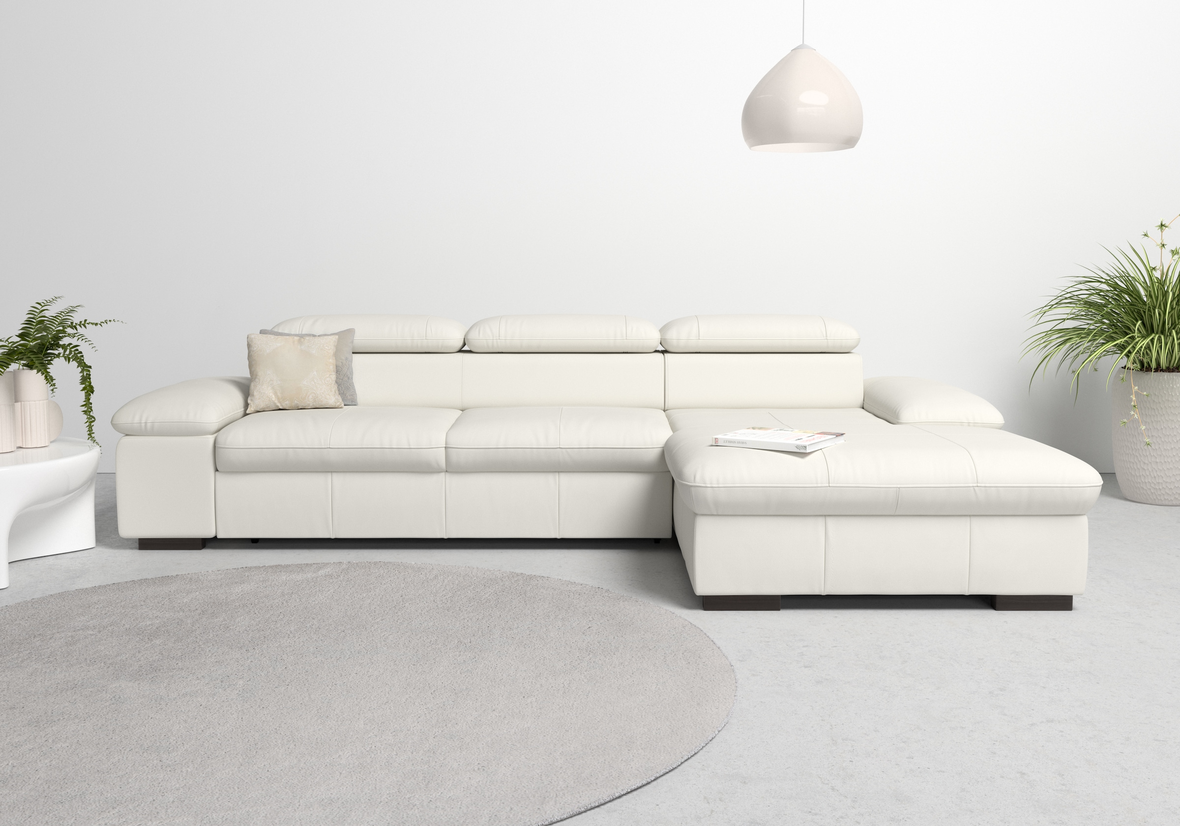 Home affaire Ecksofa »Alberto L-Form«, mit Kopfteilverstellung, wahlweise mit Bettfunktion