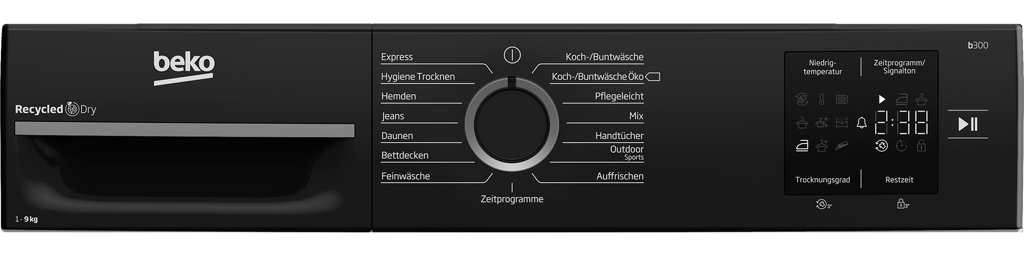 BEKO Kondenstrockner »BM3T39230W«, 9 kg, mit Wärmepumpentechnologie