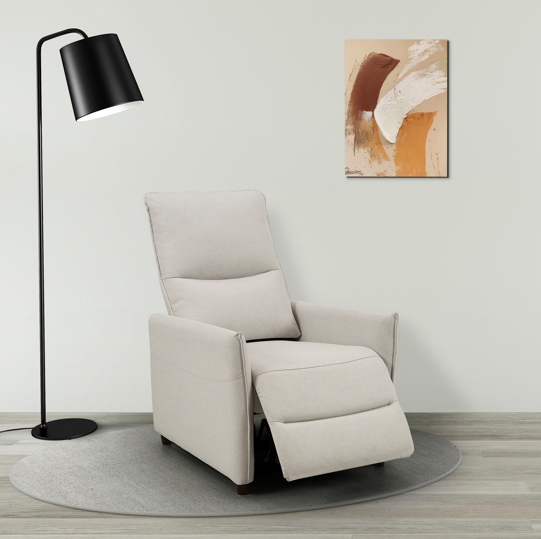 INOSIGN Relaxsessel »CURRIE, mit Liegefunktion, Webstoff-Bezug, Federkern,«, Ruhe-Sessel, Lese-Sessel, TV-Sessel