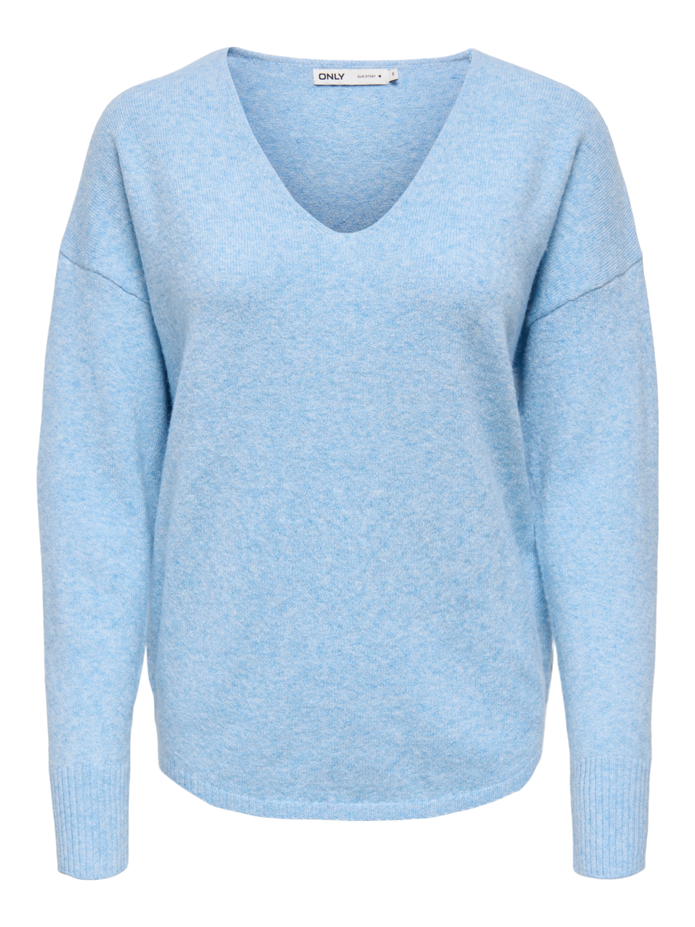 ONLY V-Ausschnitt-Pullover »ONLRICA LIFE L/S V-NECK PULLO KNT NOOS« Materialmix, regular fit