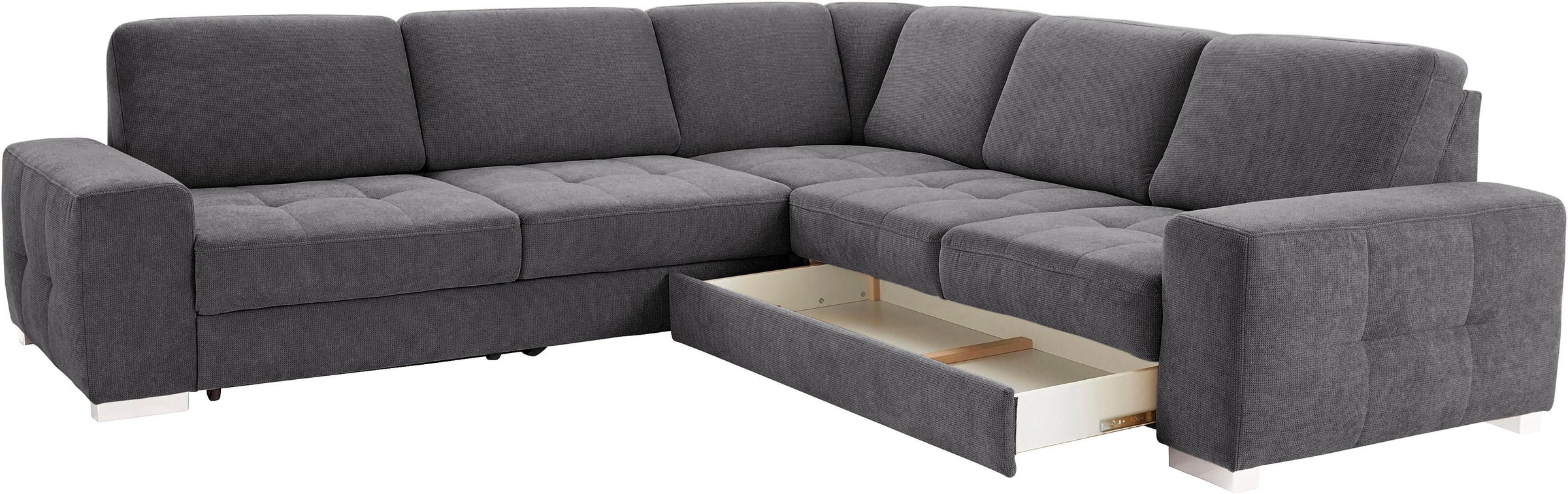 sit&more Ecksofa »Santorini L-Form«, mit Federkern und Sitztiefenverstellung, wahlweise mit Bettfunktion