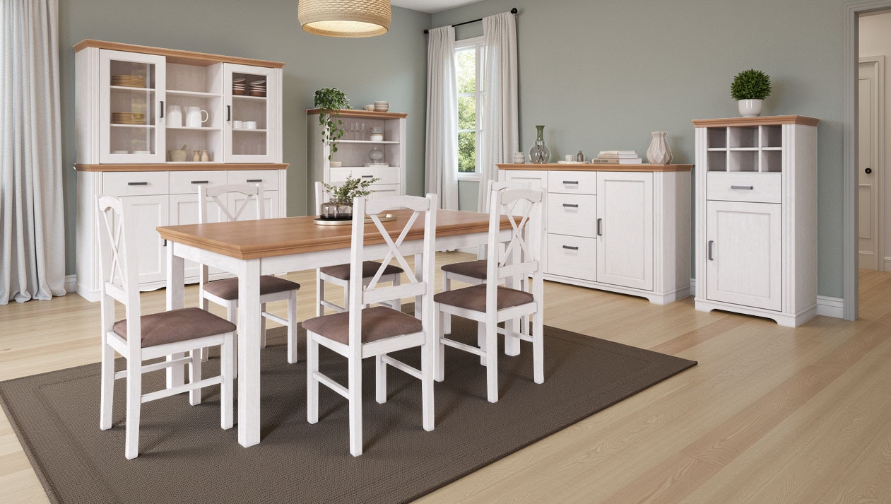 Inter Link Sideboard »Sideboard Maluno« 1 Stk. tlg. Kiefer Massiv, Soft-Close, Stauraum, BxTxH: ca. 166,4 x 48,3 x 104 cm