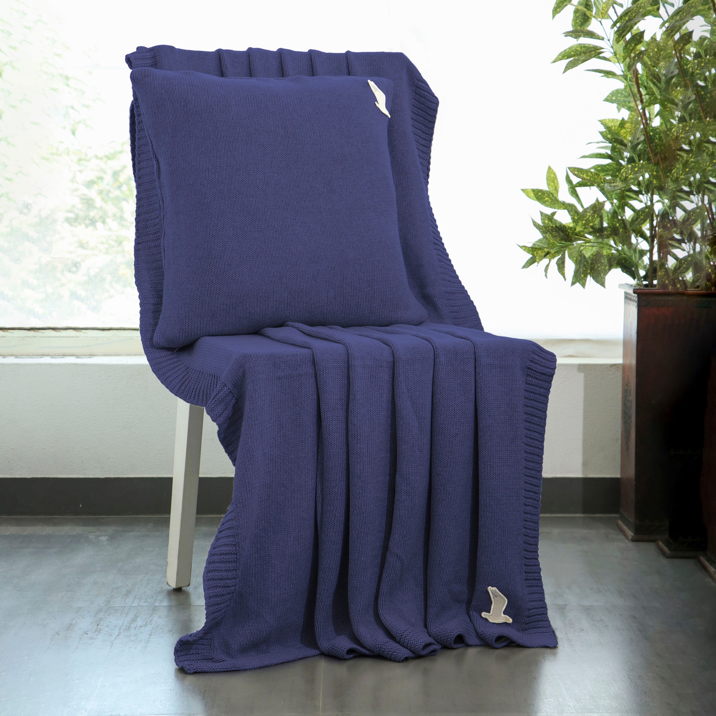 Möve Dekokissen »Cozy Kissenhülle Strick«, aus 100% Baumwolle
