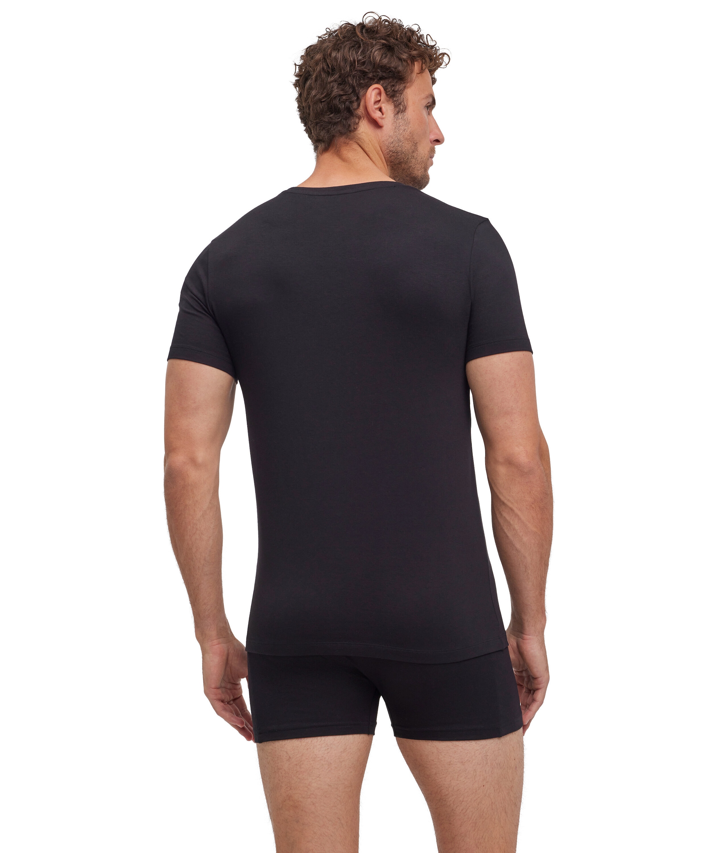 FALKE T-Shirt »Daily Comfort« tiefer V-Ausschnitt, kurzarm, Cotton-Mix, slim fit