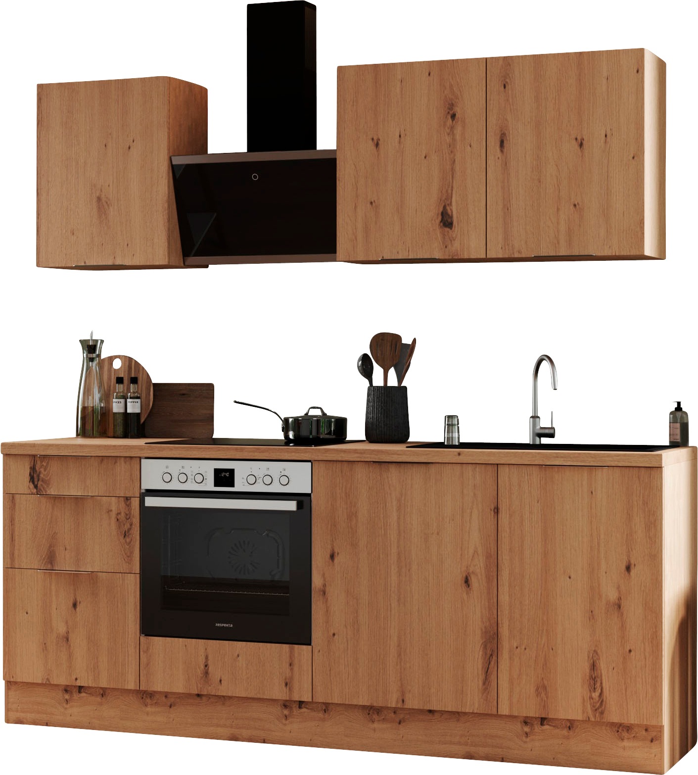 Respekta Selection Küchenzeile Elisabeth RS220AAH 220 cm Artisan Eiche Nach günstig online kaufen