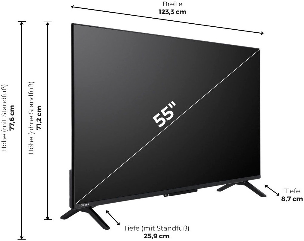 Toshiba QLED-Fernseher »55QV2463DA«, 4K Ultra HD, Smart-TV