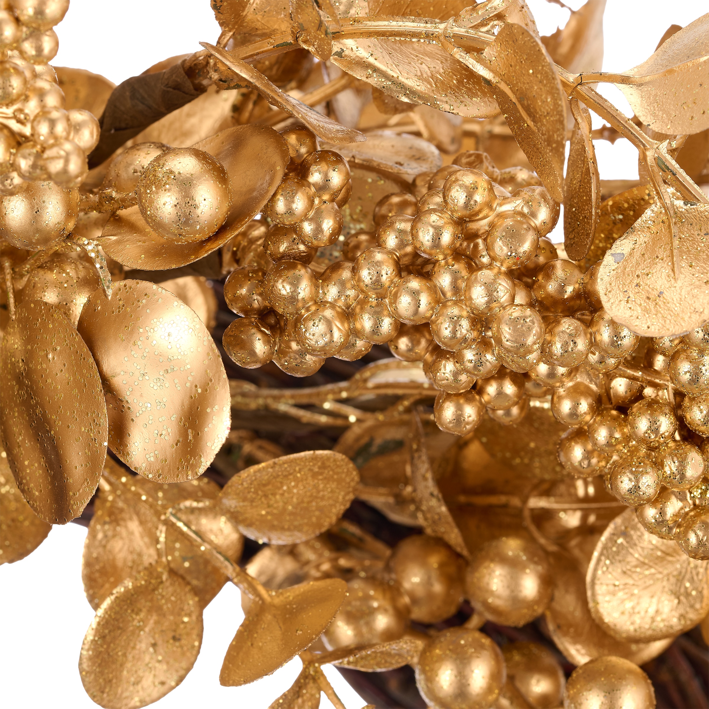 OTTO home Kunstkranz »Eukalyptus-Beeren-Mix Kranz, 45cm« goldfarben, mit Glitter