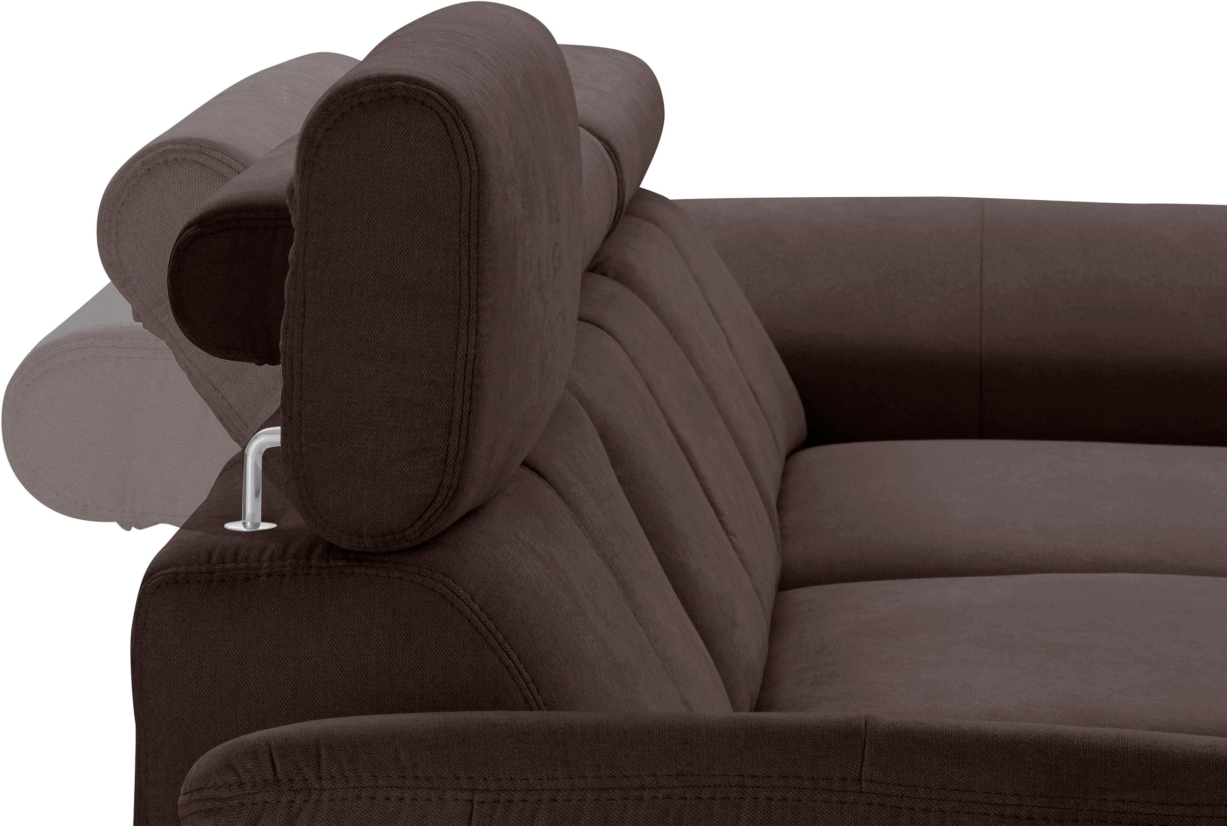 exxpo - sofa fashion Ecksofa »Salerno, inkl. Arm-& Kopfteilverstellung, bequem, Breite 280cm, L-Form« wahlweise mit Bettfunktion und Bettkasten, tolle Detailverarbeitung