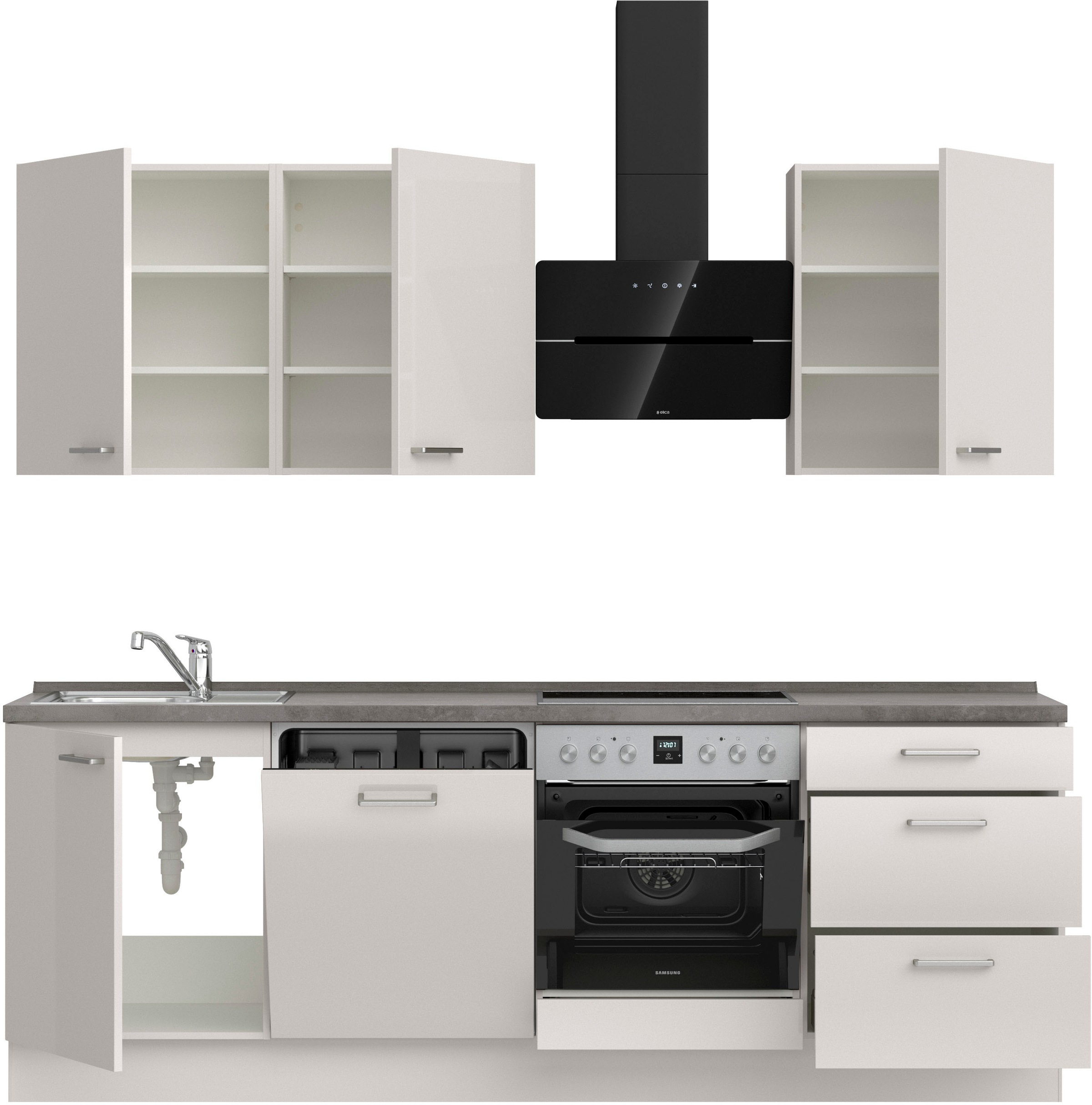 nobilia® Küchenzeile »"Flash II"«, vormontiert, Ausrichtung wählbar, Breite 240 cm, wahlw. mit E-Geräten
