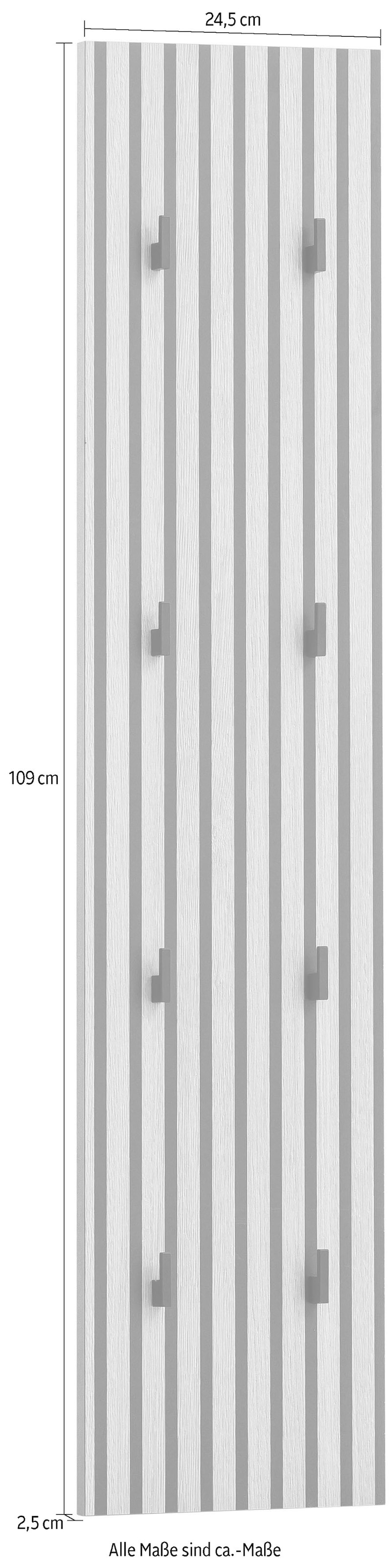 Schildmeyer Garderobenpaneel »Alexa, Breite 24 cm«, Mit Akustikprint, 8 Kleiderhaken