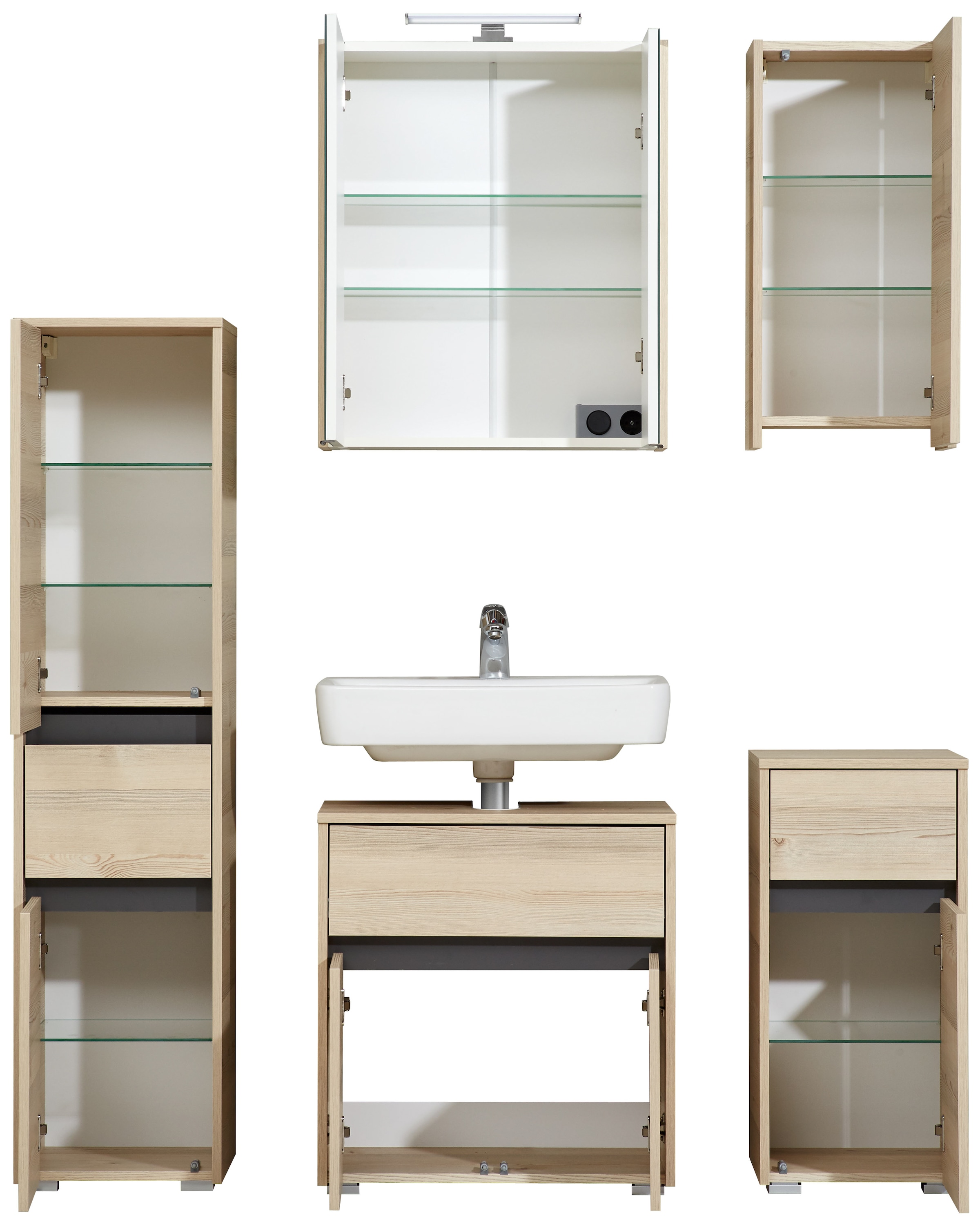 Saphir Badmöbel-Set »Quickset 393« Komplett-Set, 5 Stk. tlg.