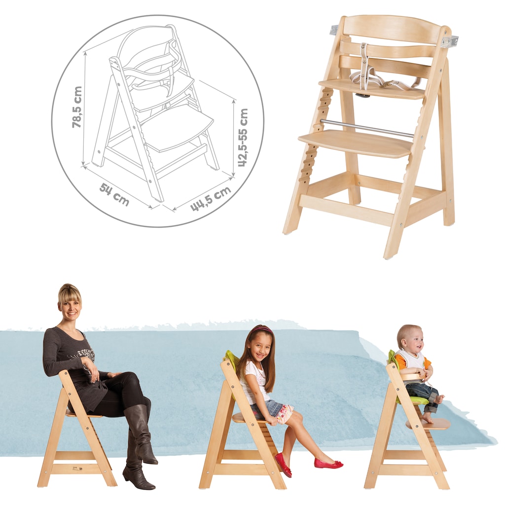 roba® Hochstuhl »Treppenhochstuhl Sit Up Click & Fun, natur«