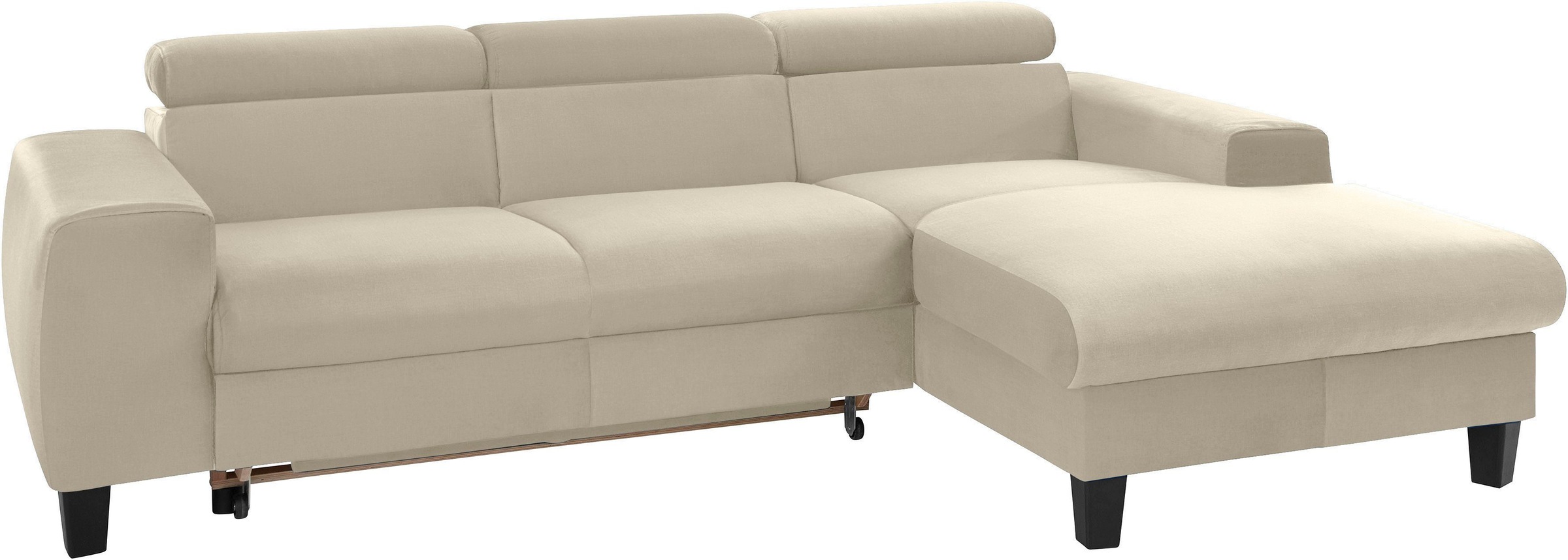 COTTA Polstergarnitur »Morven L-Form«, (Set), Set bestehend aus: Ecksofa mit Kopfteilverstellung & Hocker