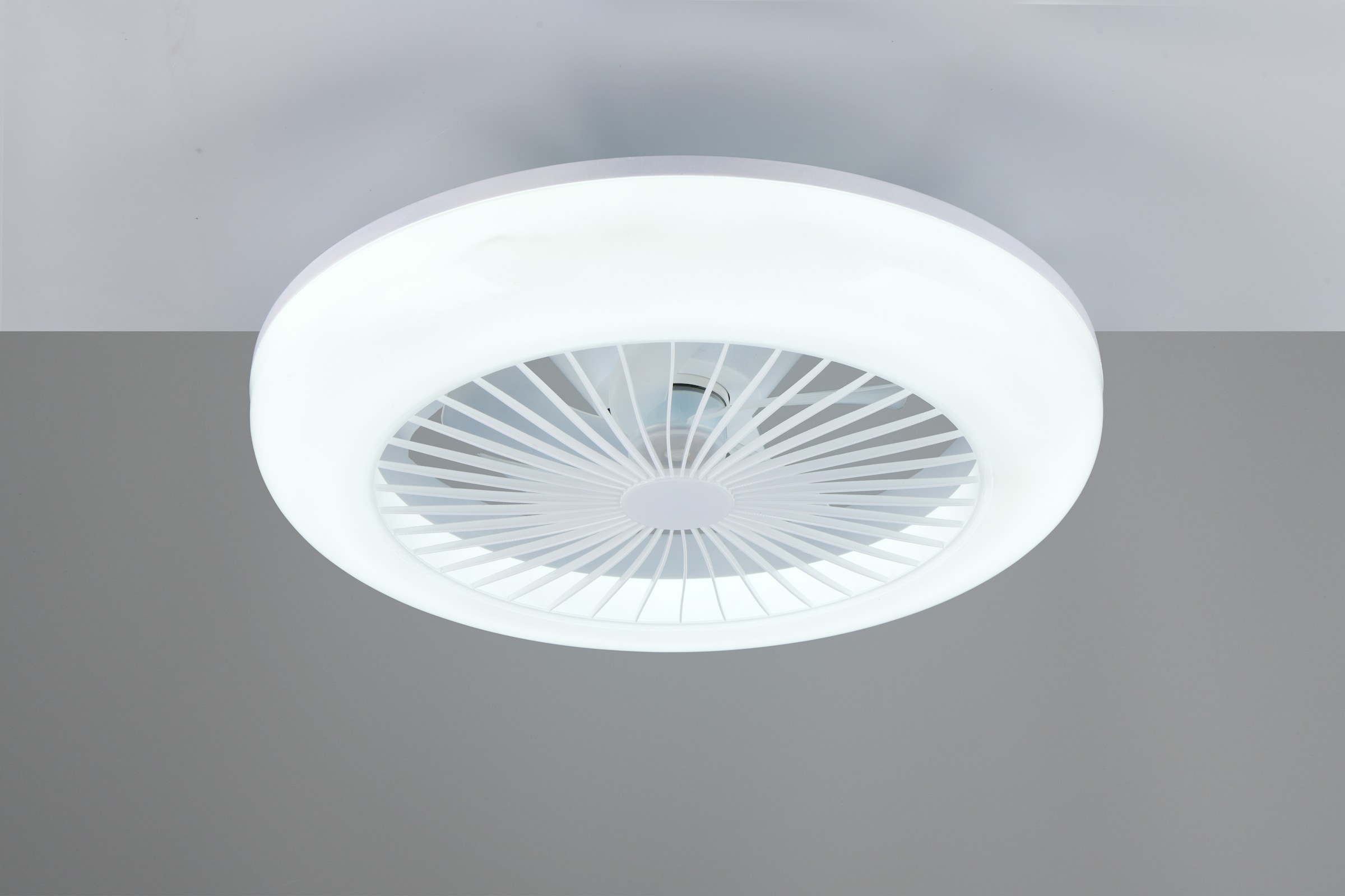 REALITY Leuchten LED Deckenleuchte »MORA mit Ventilator, Deckenventilator mit Licht inkl Fernbedienung«, 1 flammig, Leuchtmittel LED-Board | LED fest integriert, 3 Geschwindigkeiten Timer Vor- & Rücklauf LED dimmbar CCT Nachtlicht
