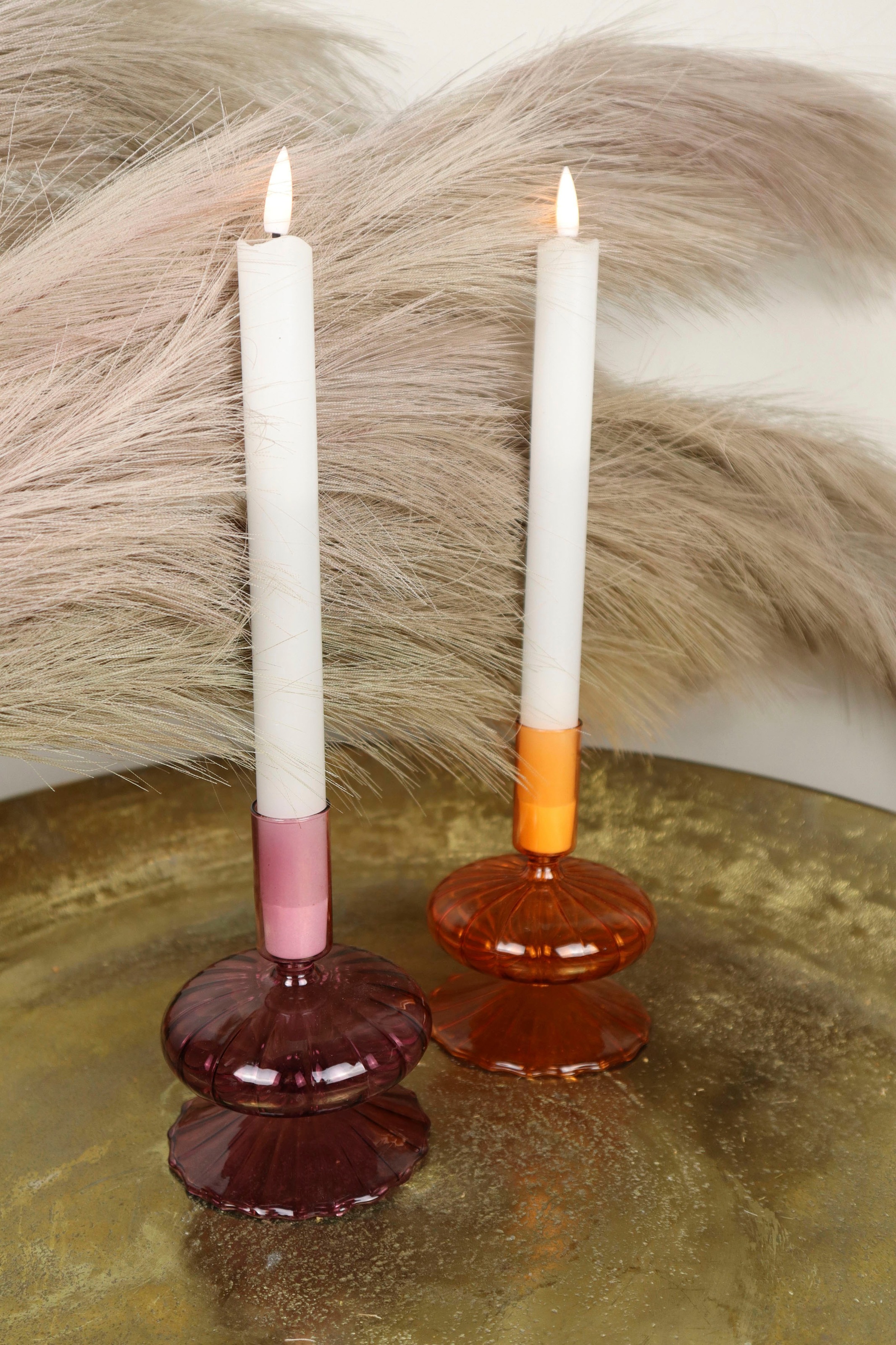 AM Design Kerzenleuchter »aus Glas«, (Set, 2 St.), Stabkerzenhalter, Höhe  ca. 10 cm online bestellen