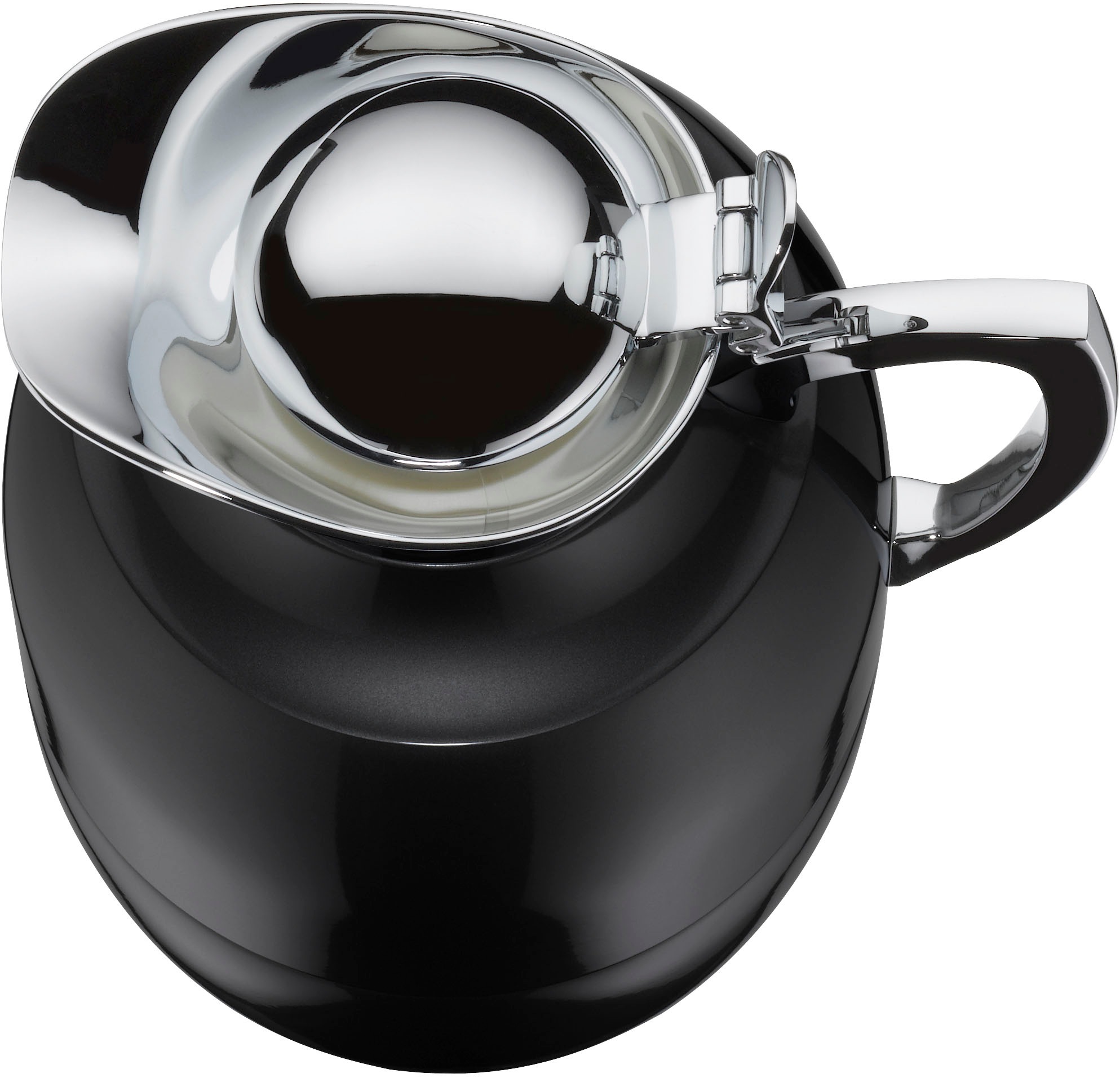 Alfi Isolierkanne »JUWEL, mit Hartglaseinsatz« 1 l 1 Stk. tlg. 12h heiß & 24 kalt, locker aufliegendes Scharnier-Deckelsystem