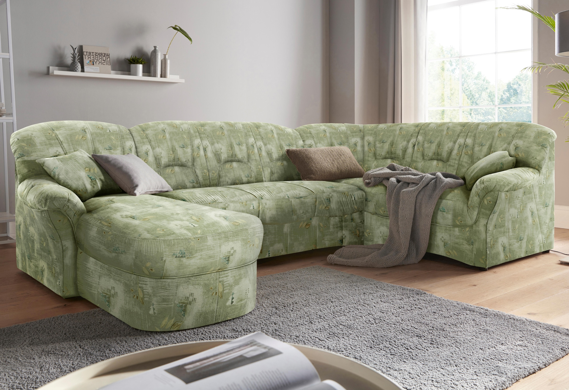 DOMO collection Wohnlandschaft "Bahia mit viel Platz, zeitloses Design, U-F günstig online kaufen