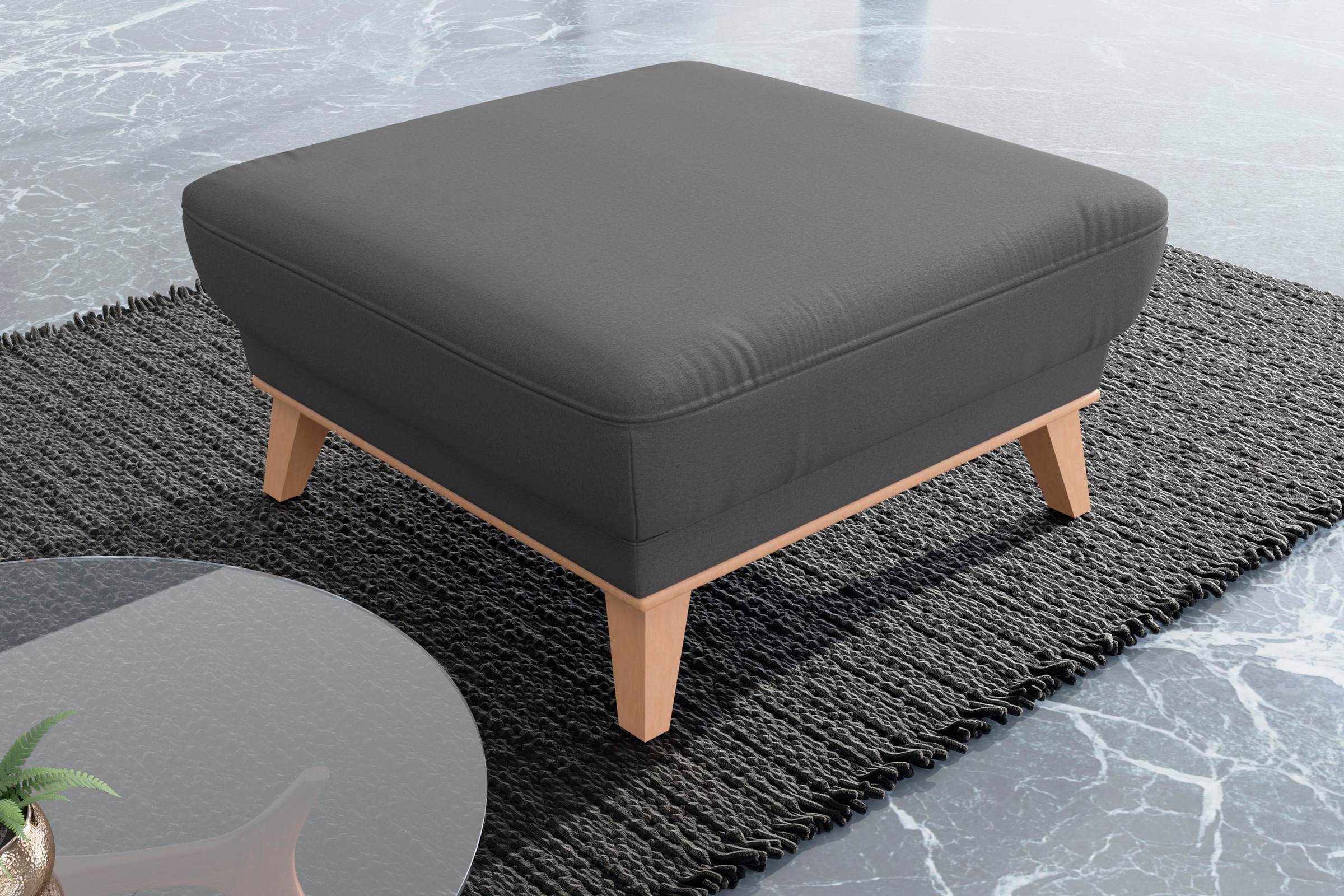 sit&more Polsterhocker »Lavida«, Mit elegantem Holzrahmen günstig online kaufen