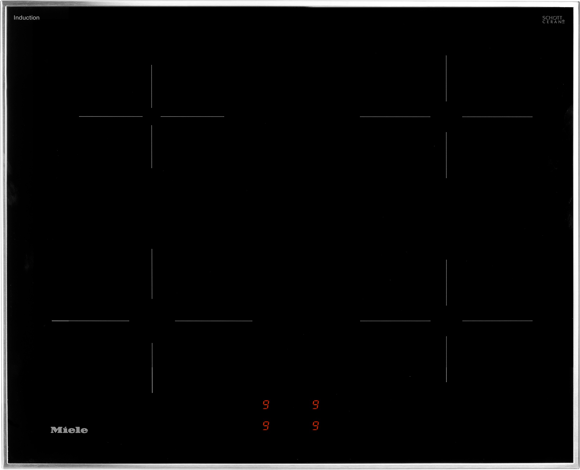 Miele Induktions Herd-Set »H2459I D OBSW + KM 7061 FR«, mit Teleskopauszug nachrüstbar, PerfectClean Ausstattung, EasyControl Bedienung