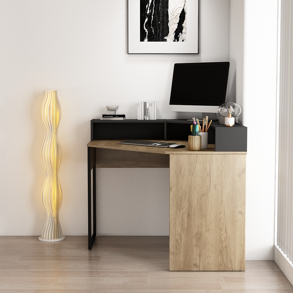 OTTO home Eckschreibtisch »Moid« mit Schreibtischaufsatz, modernes Design, B. 100 cm